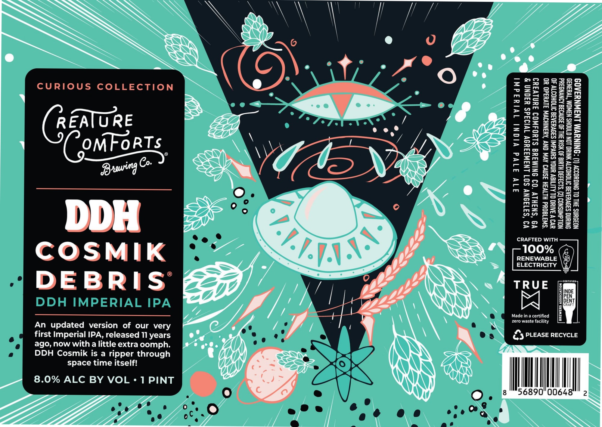 Cosmic Debris by Creature Comforts Brewing Co. - beer label