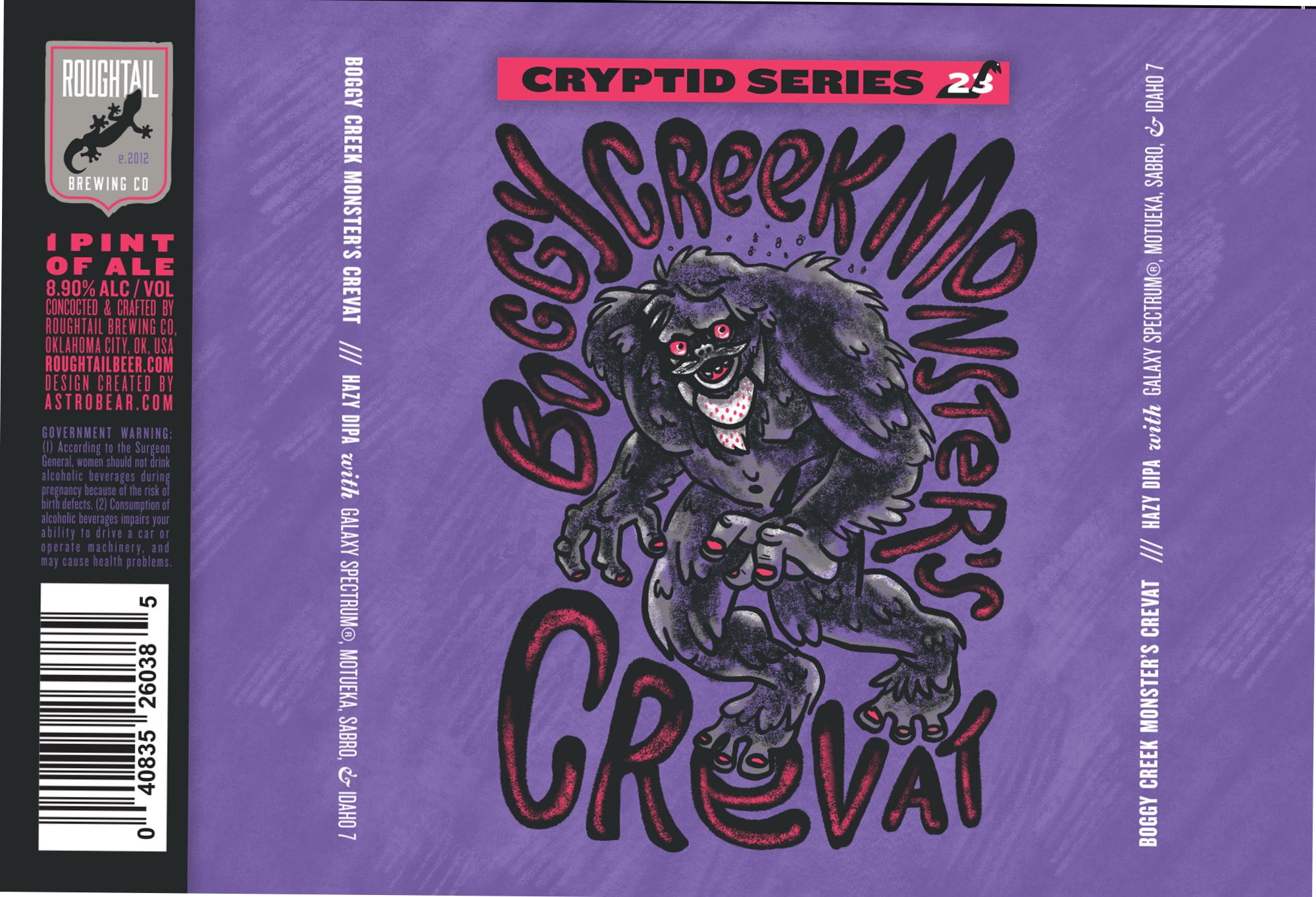 Creek Monster by Roughtail Brewing Co. - beer label