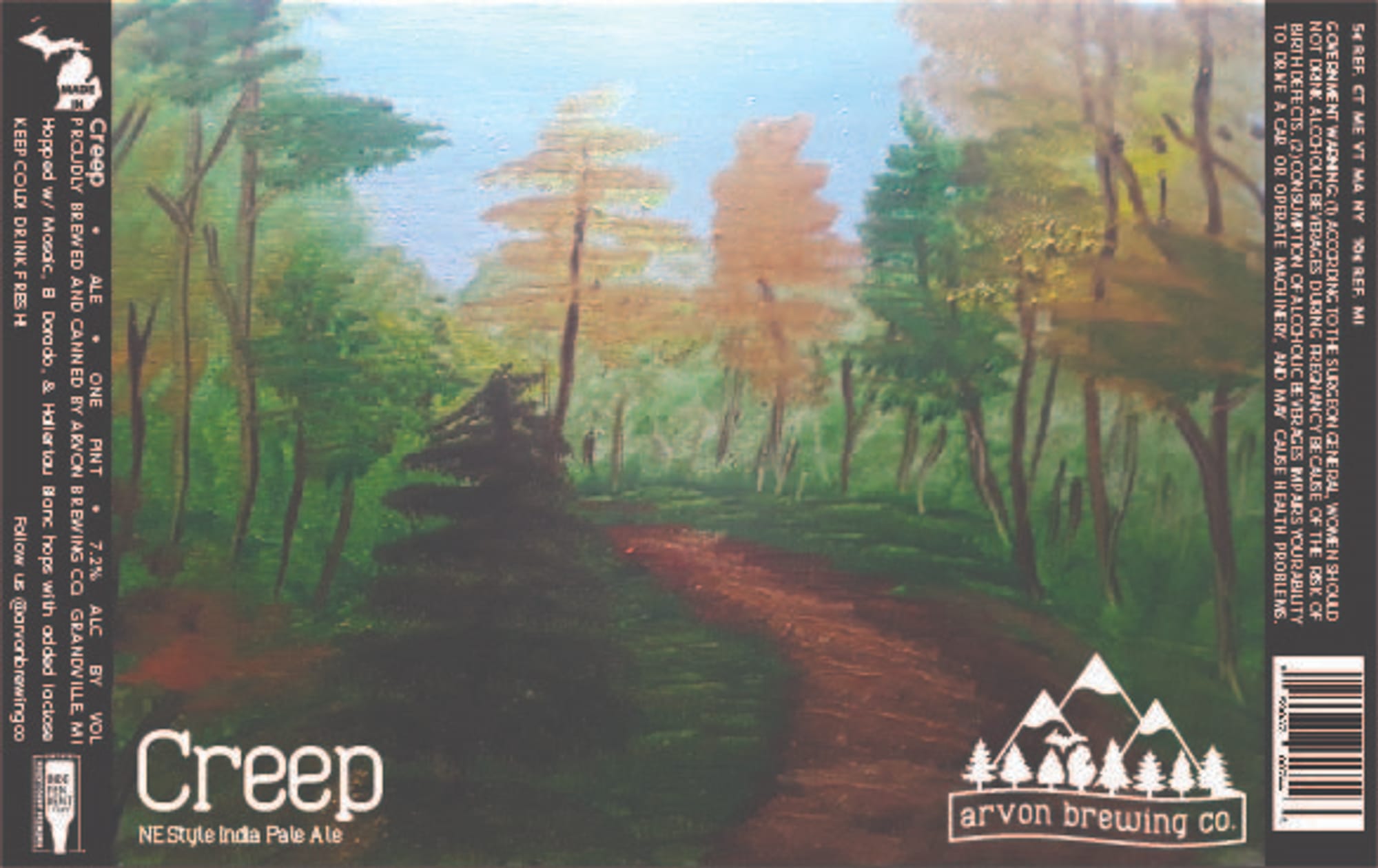 Creep by Arvon Brewing Co. - beer label