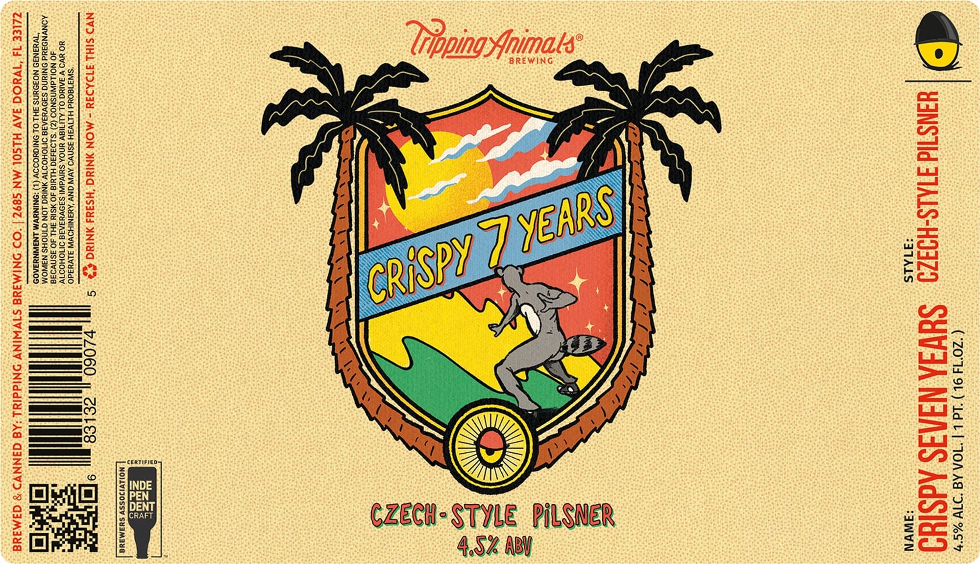 CRISPY 7 YEARS by TRIPPING ANIMALS BREWING - beer label