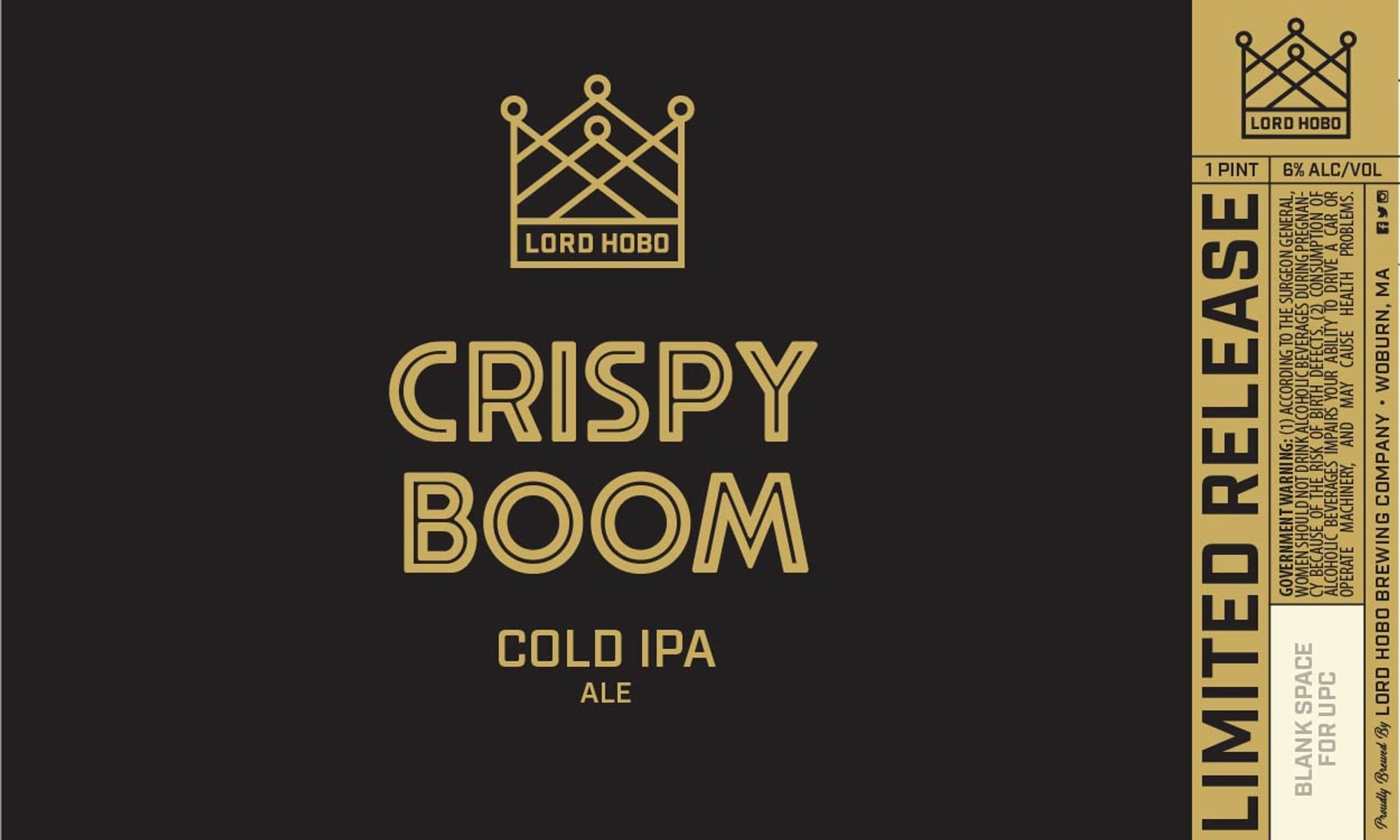 Crispy Boom by Lord Hobo Brewing Co. - beer label