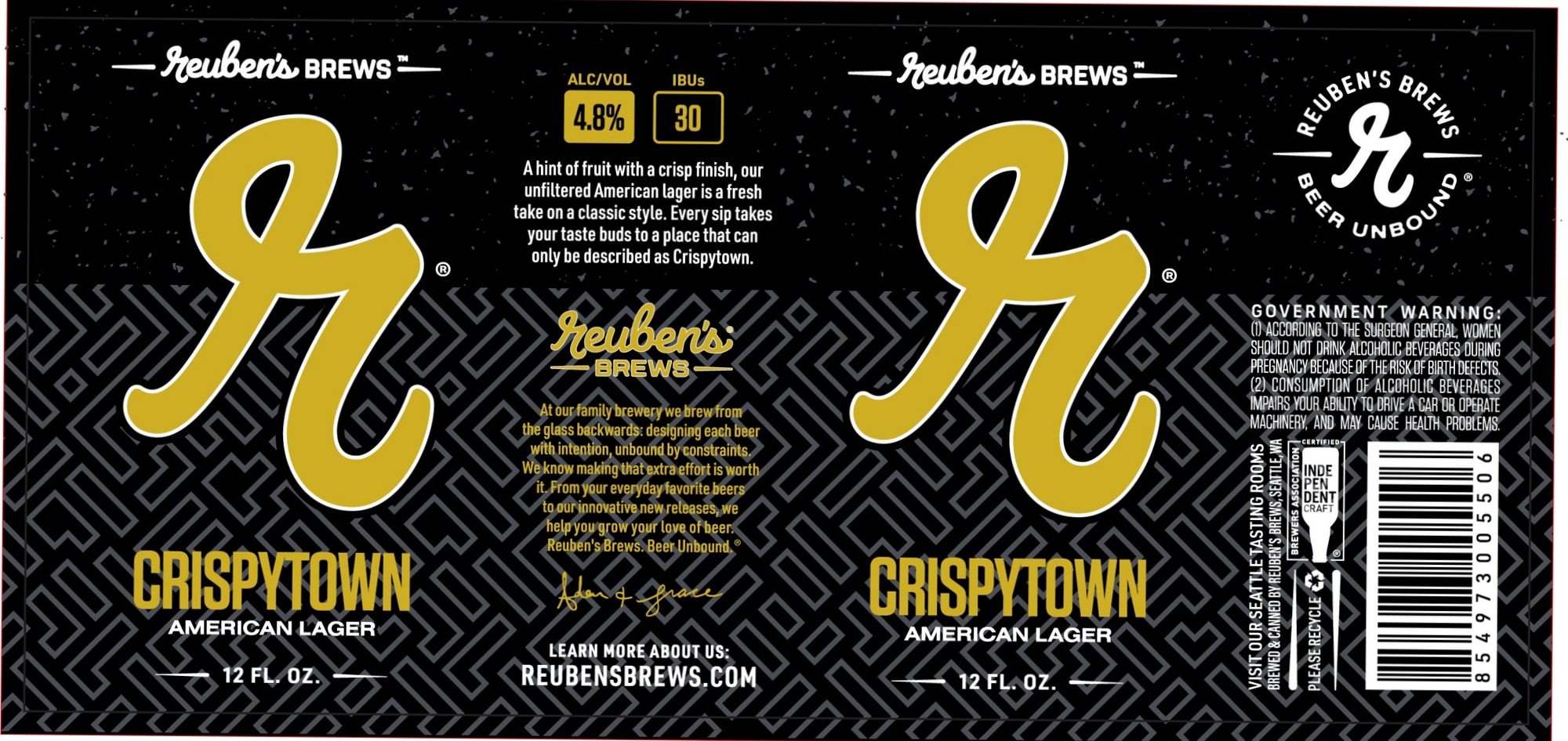 Crispytown by Reuben's Brews - beer label