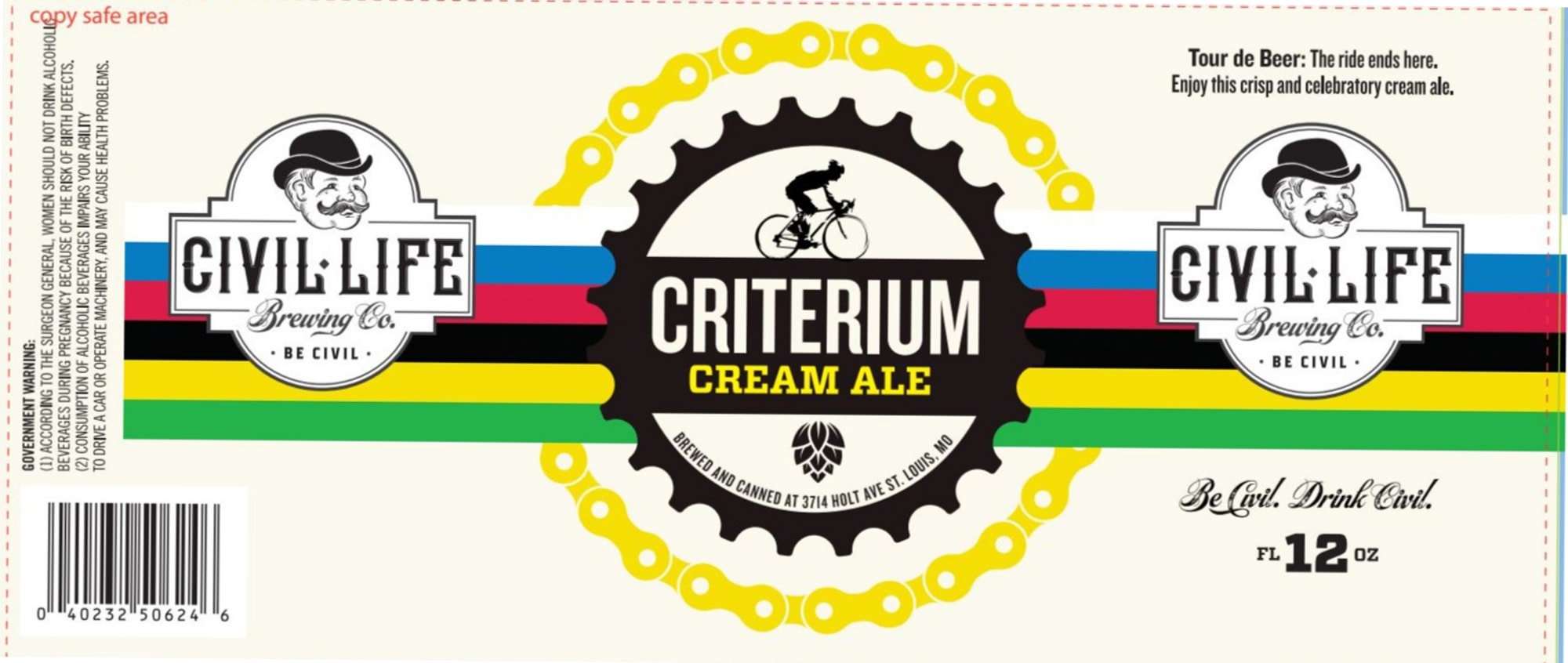 Criterium Cream Ale by Civil Life Brewing Co. - beer label