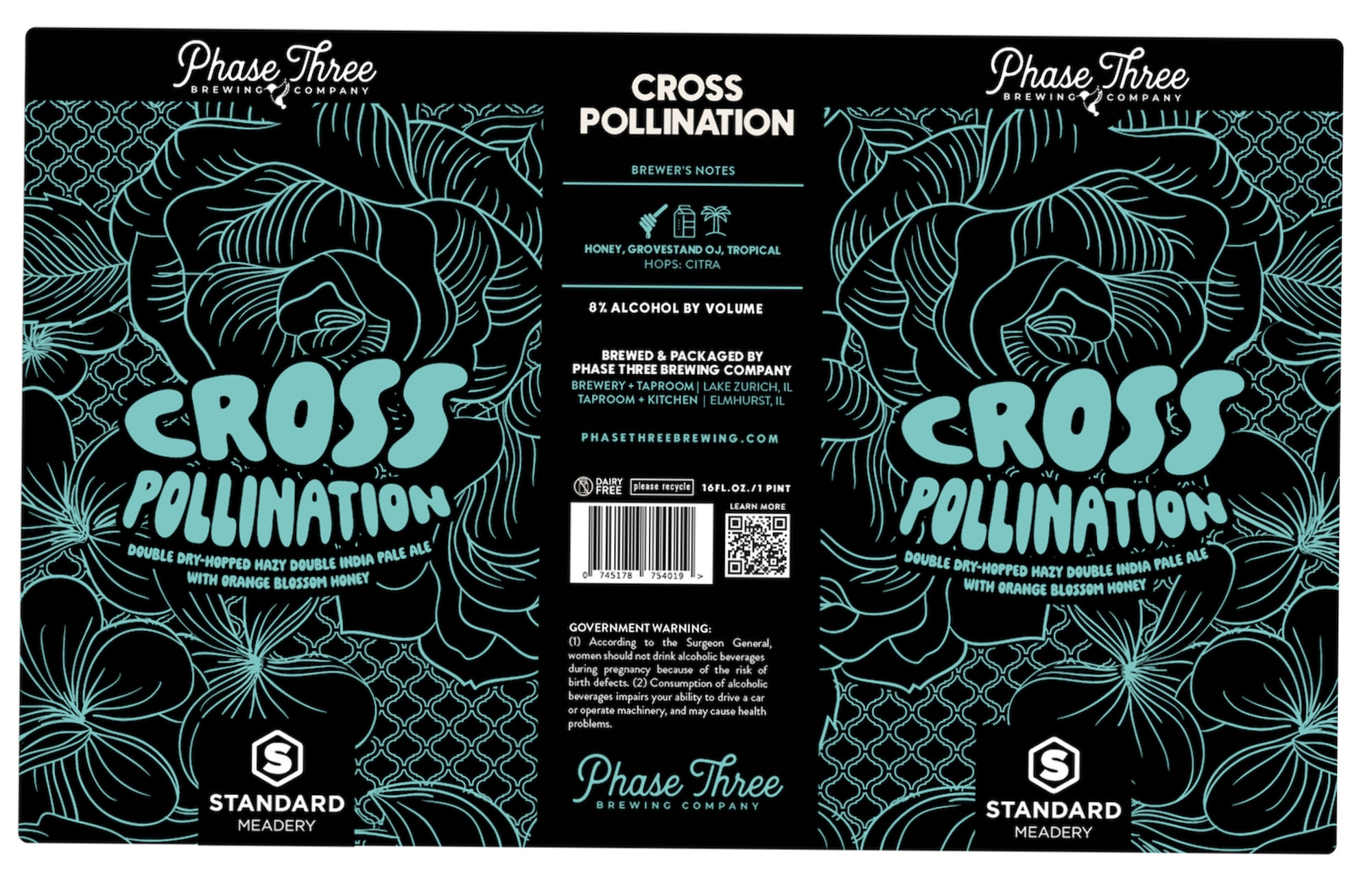 Cross Pollination by Phase Three Brewing Company - beer label