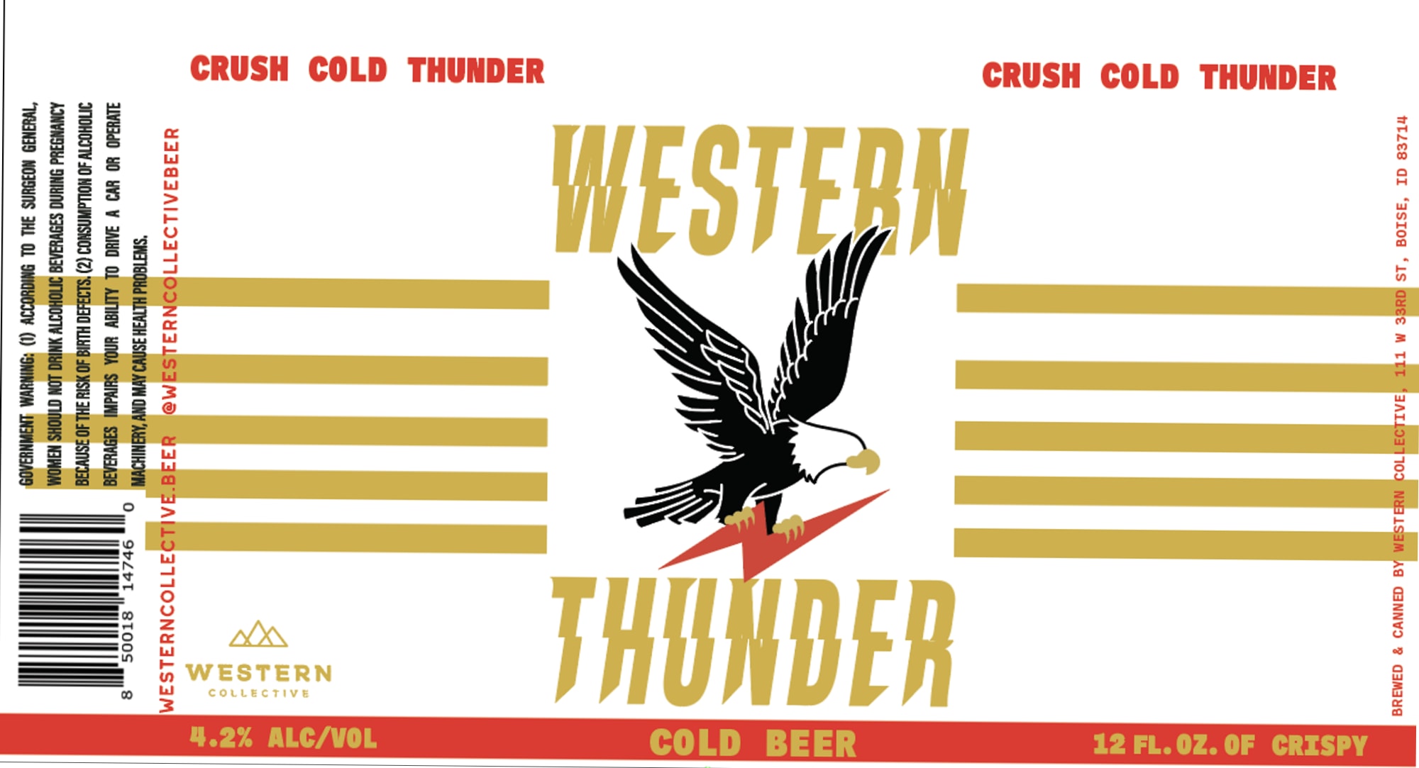 Crush Cold Thunder by Western Collective - beer label