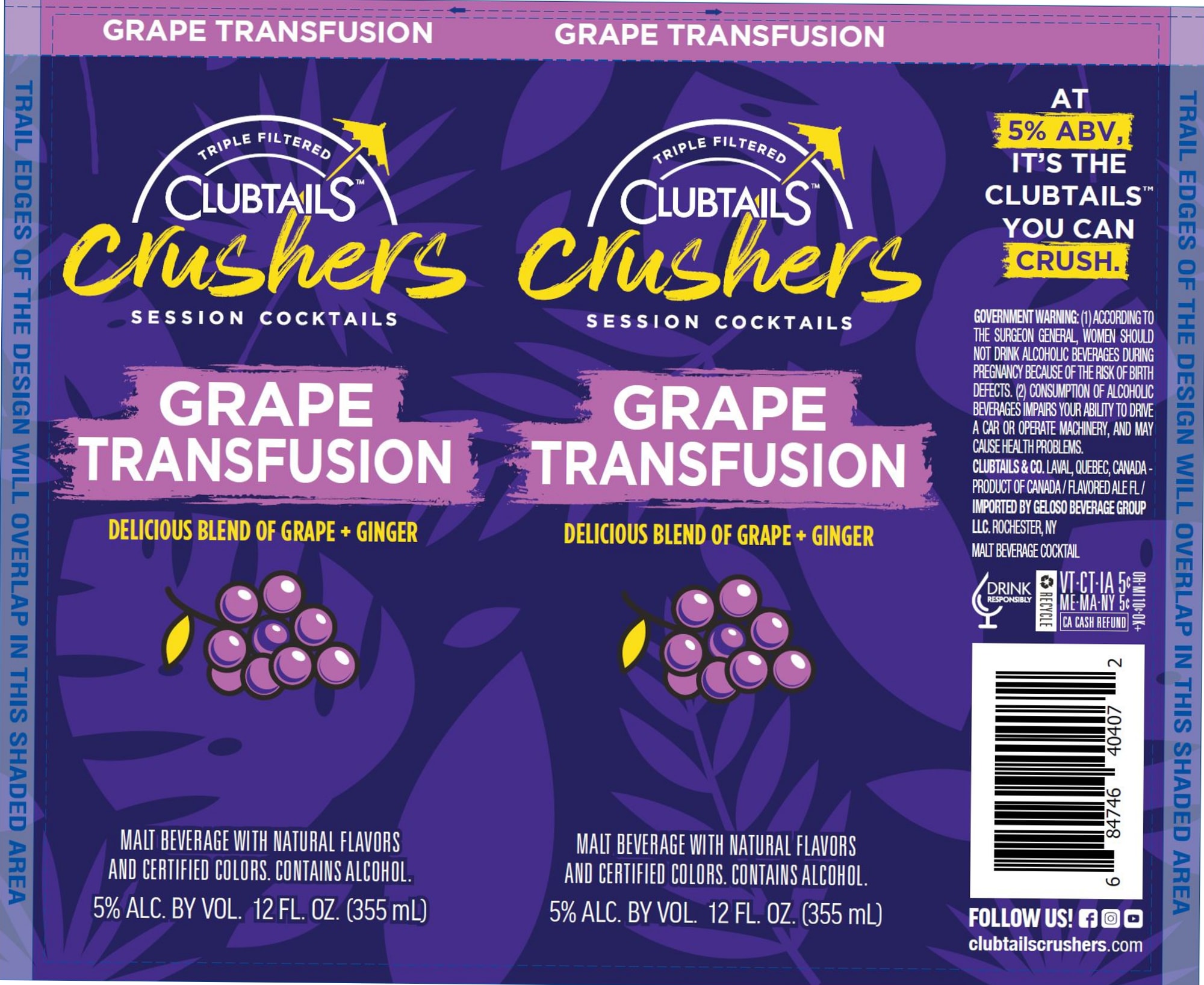 Crushers Grape Transfusion by Clubtails - beer label