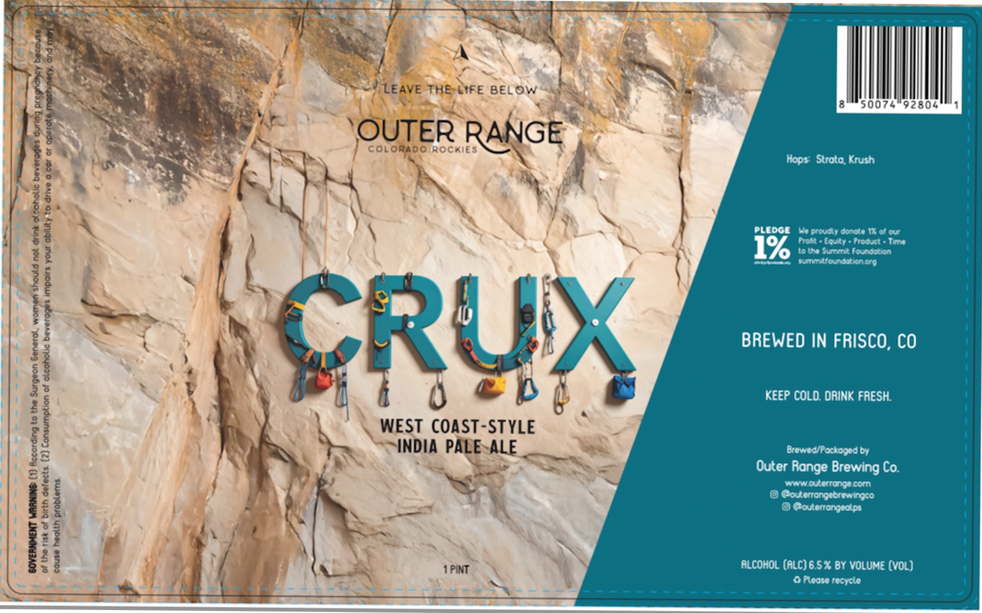 Crux by Outer Range Brewing Co. - beer label