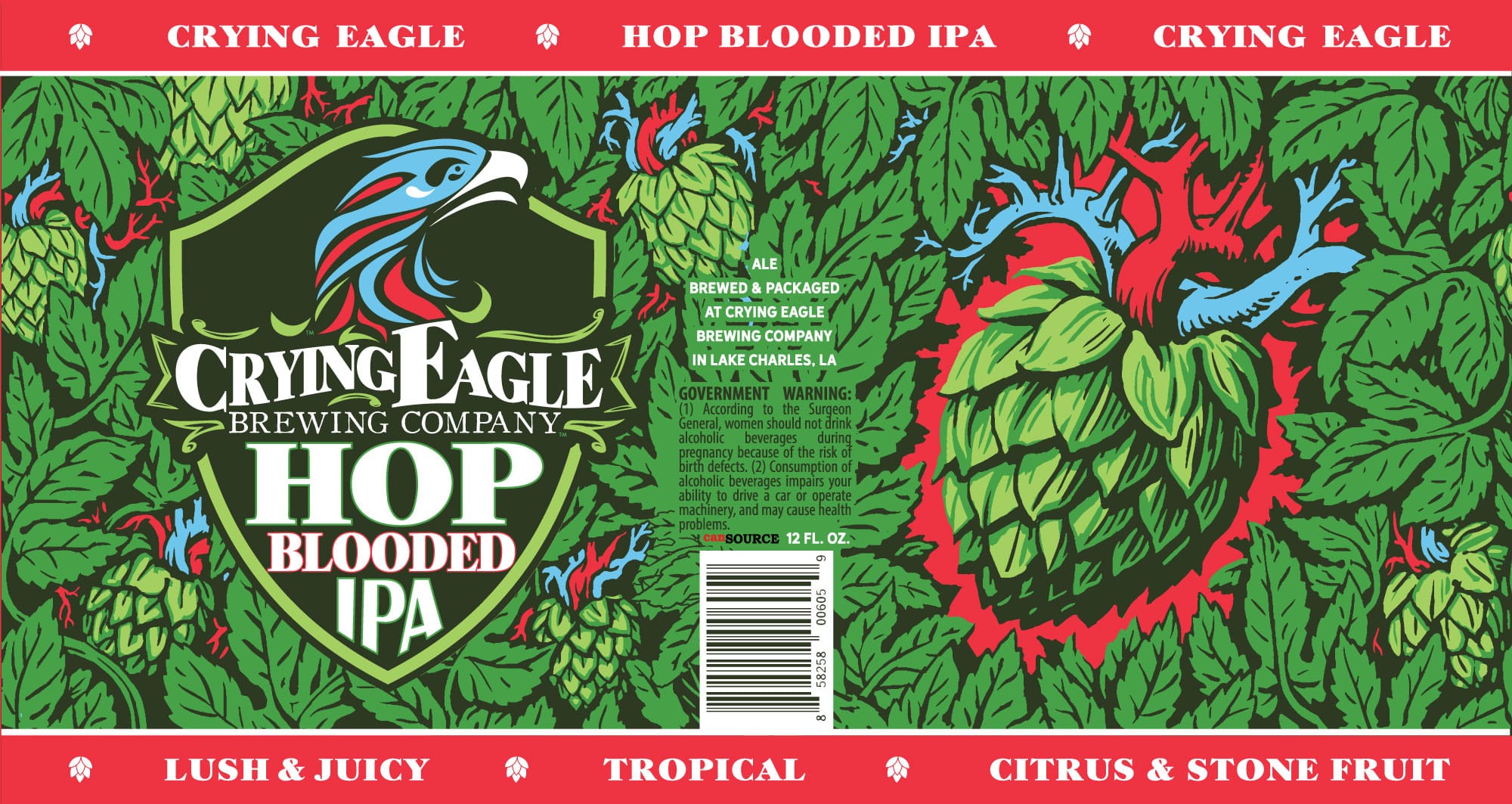 Hop Blooded IPA by Crying Eagle Brewing Company - beer label