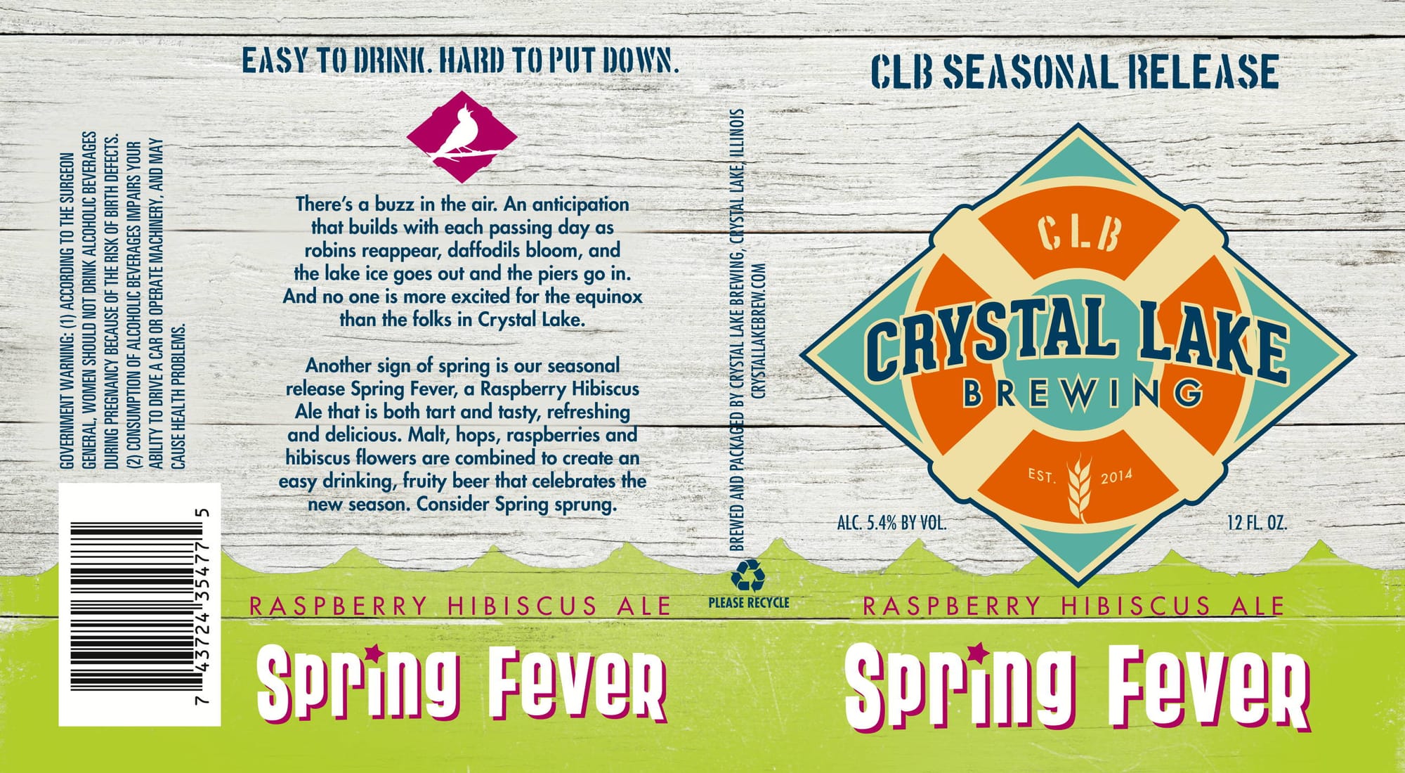 Spring Fever by Crystal Lake Brewing - beer label