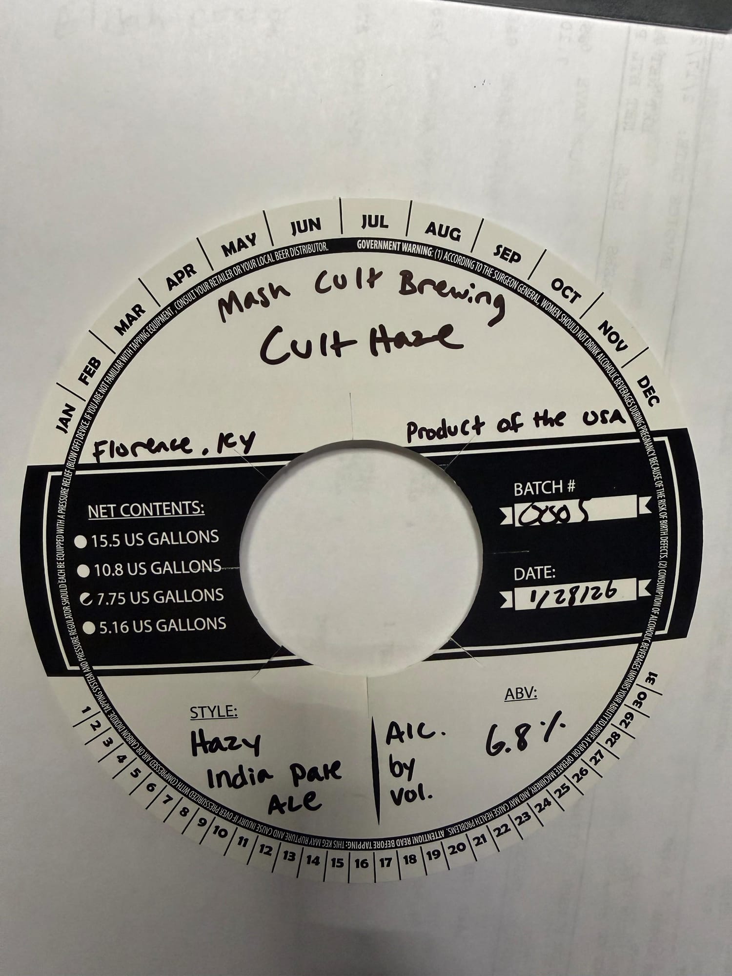 Hazy by Mash Cult Brewing - beer label