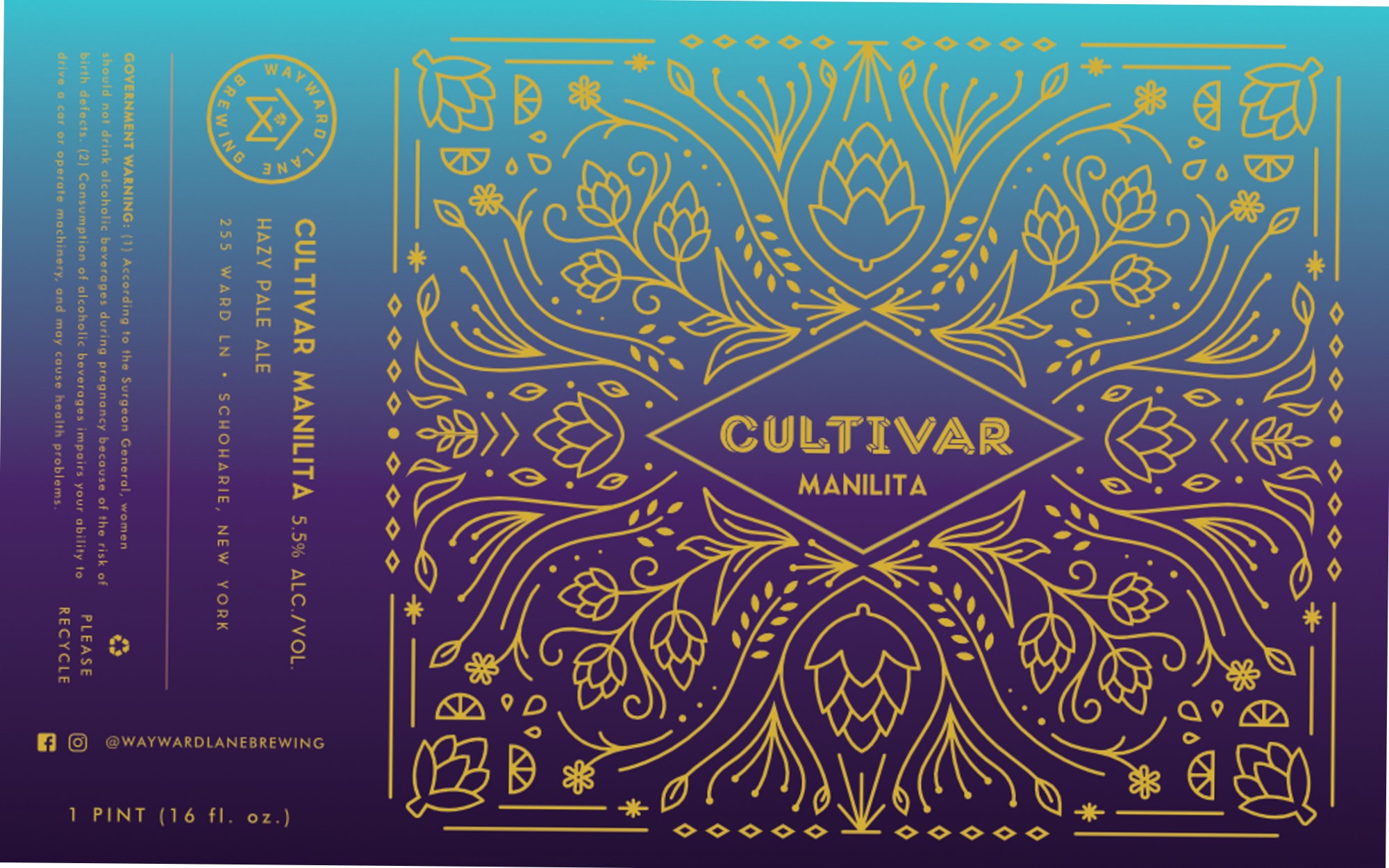Cultivar Manila by Wayward Lane Brewing - beer label