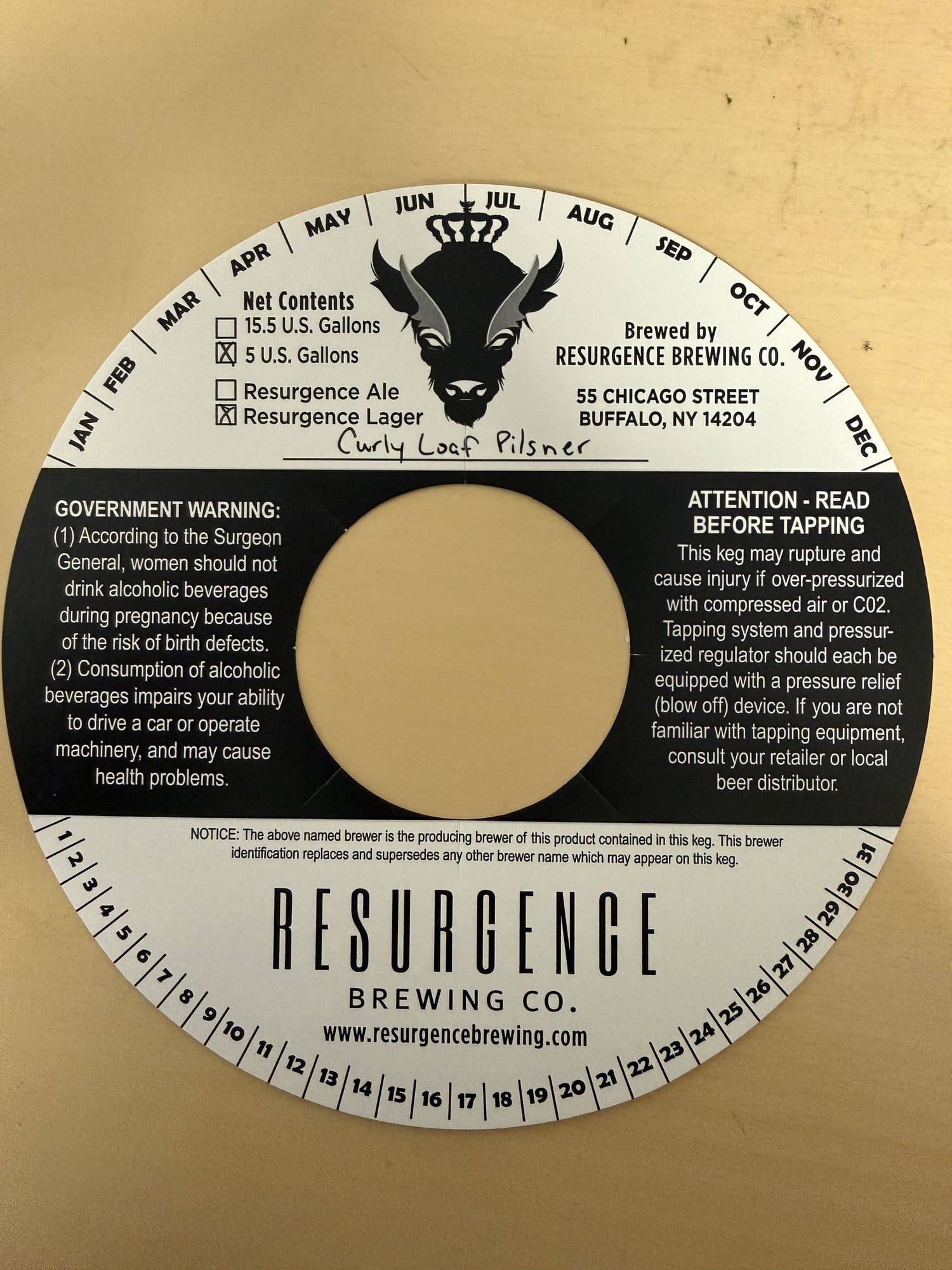 Curly Loaf Pilsner by Resurgence Brewing Co. - beer label
