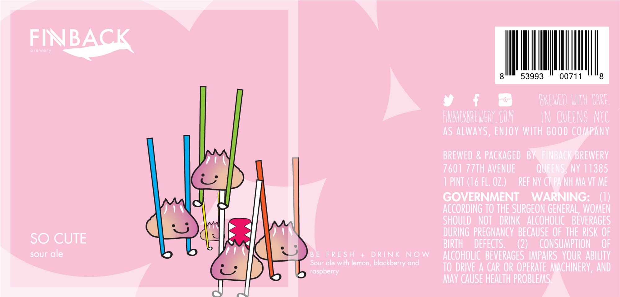 Cute by Finback Brewery - beer label