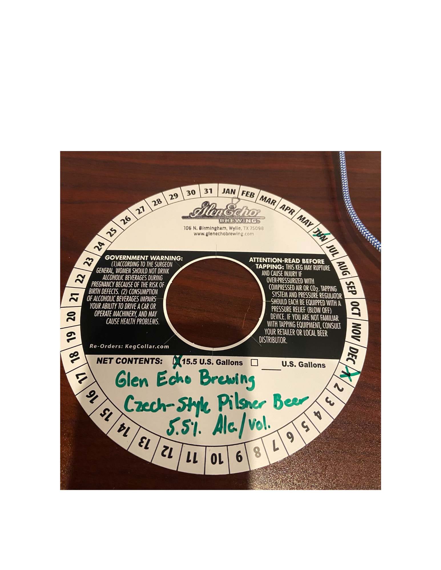 Czech-Style Pilsner Beer by Glen Echo Brewing - beer label