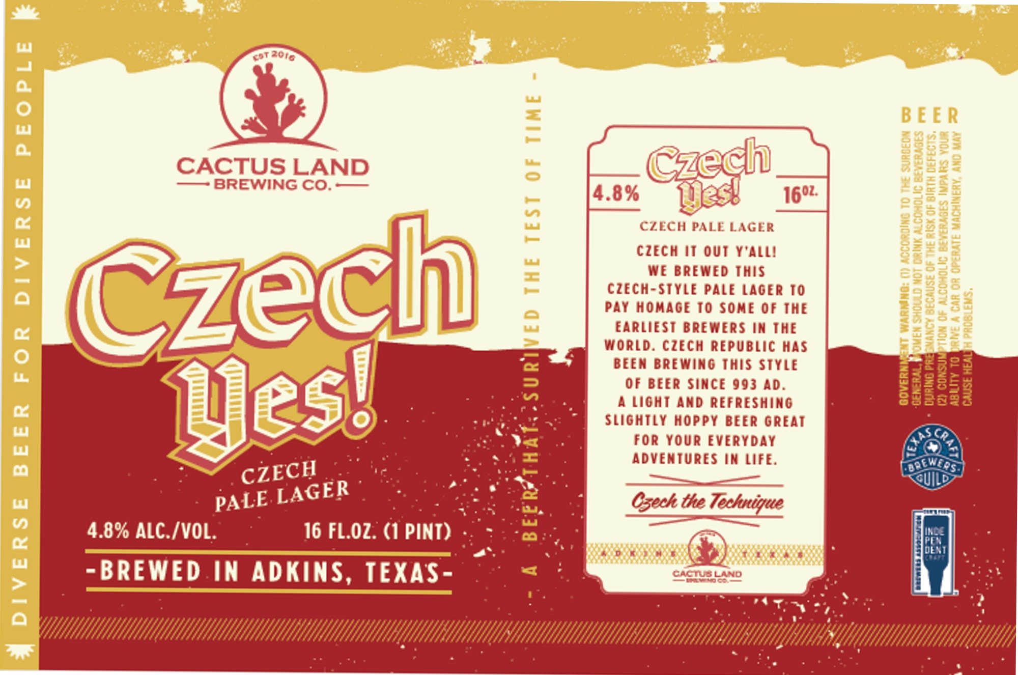 Czech Yes! by Cactus Land Brewing Co. - beer label