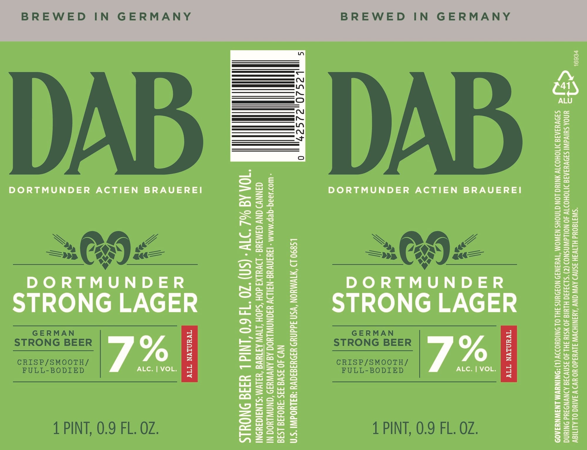 DAB by Dortmunder Actien Brauerei - beer label