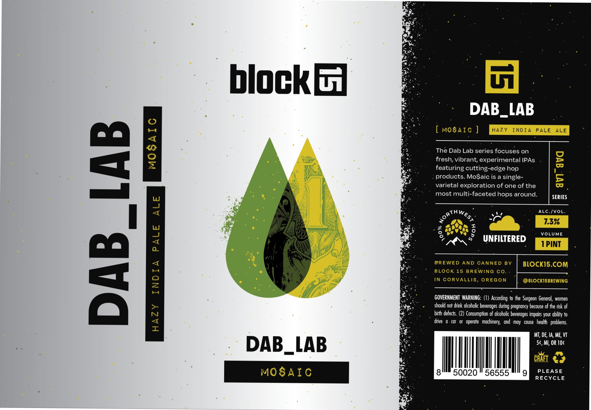 DAB_LAB Mosaic by Block 15 Brewing Company - beer label