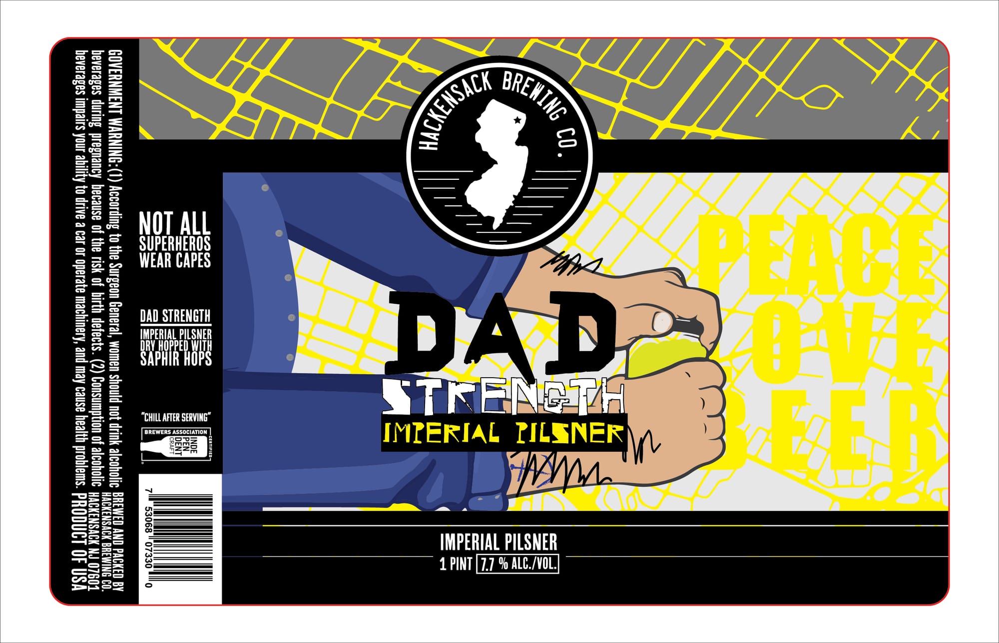 Dad Strength by Hackensack Brewing Co. - beer label