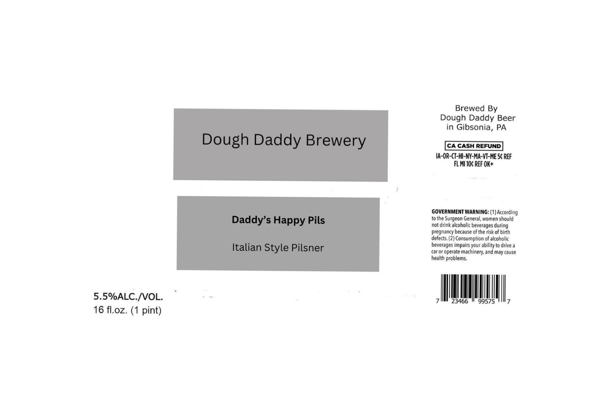 Daddy’s Happy Pils by Dough Daddy Beer - beer label