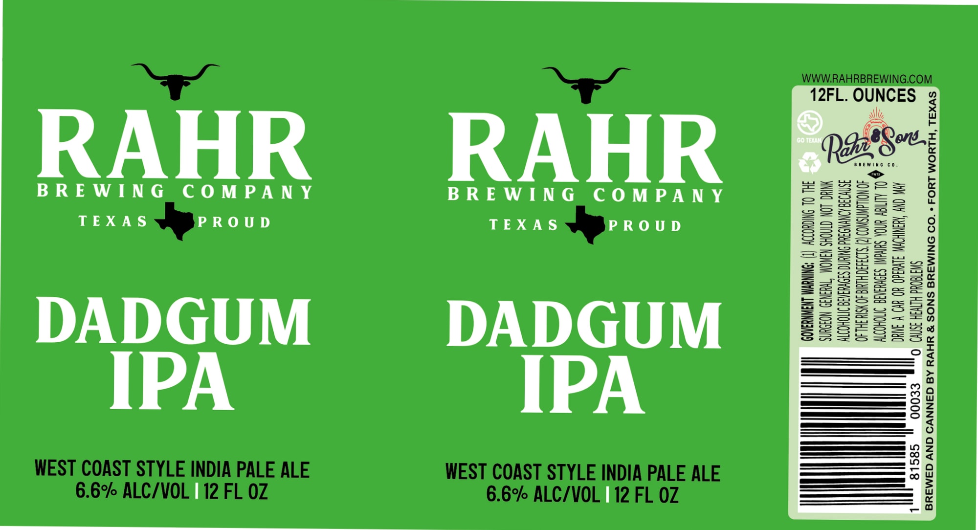 Dadgum IPA by Rahr Brewing Company - beer label