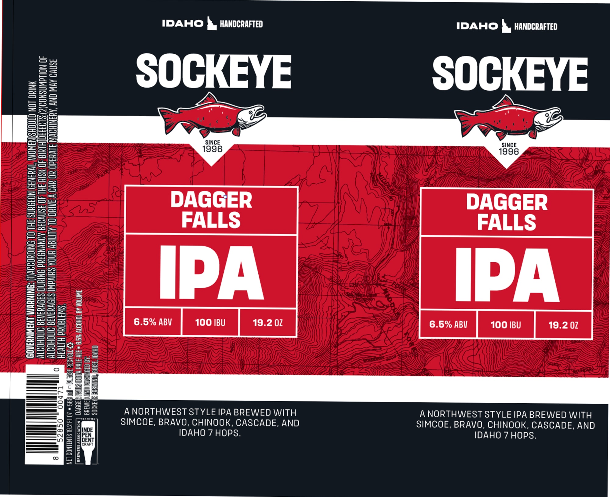 Daggar Falls IPA by Sockeye Brewing - beer label