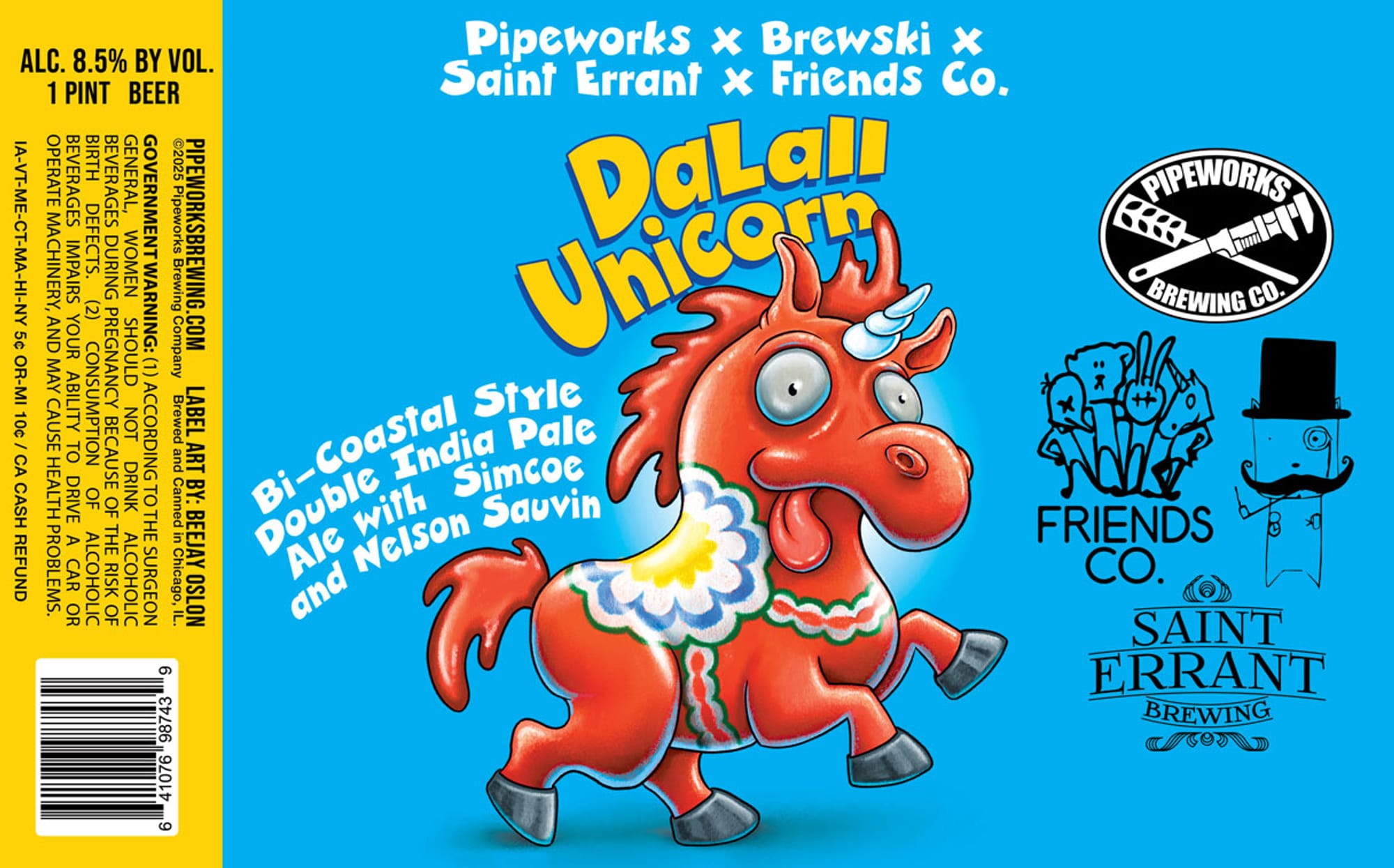 DaLall Unicorn by Pipeworks Brewing Co. - beer label