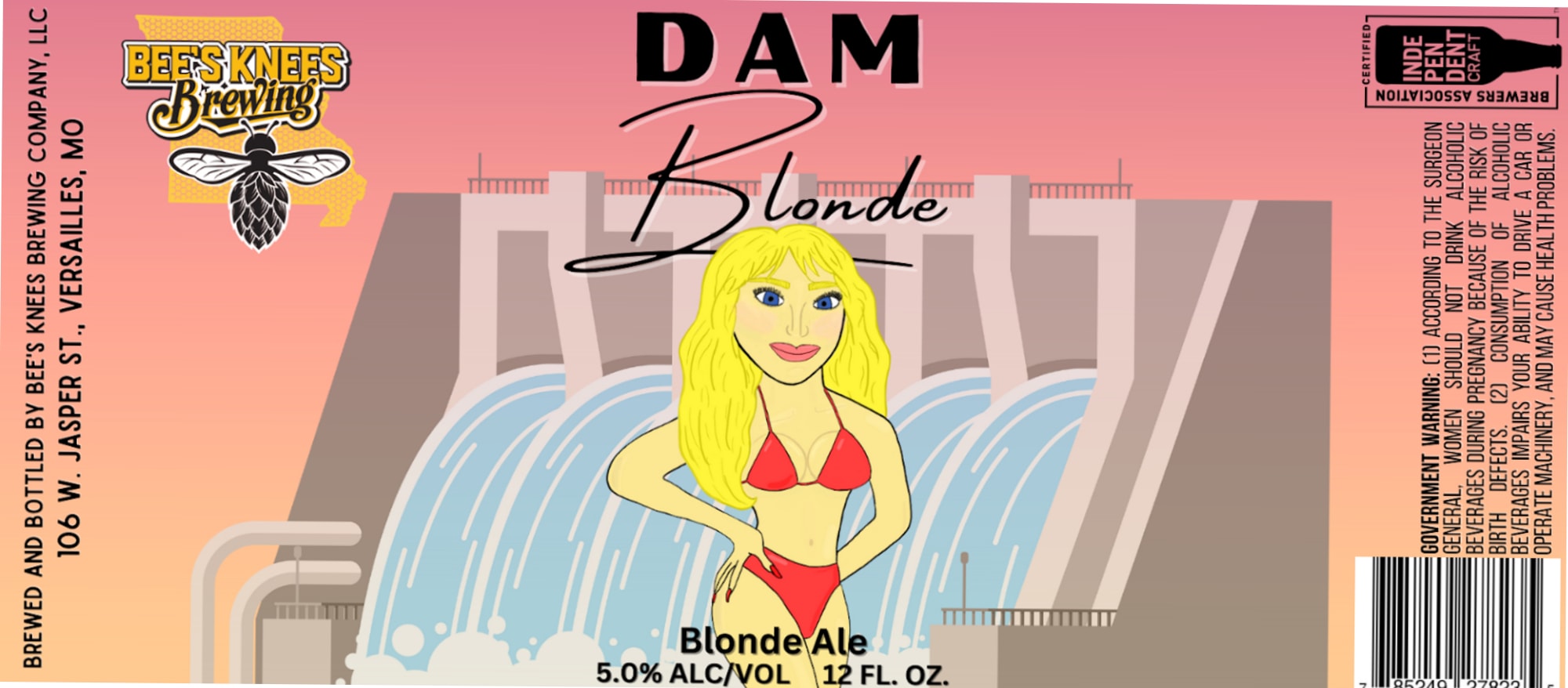 Dam Blonde Ale by Bee’s Knees Brewing Company - beer label
