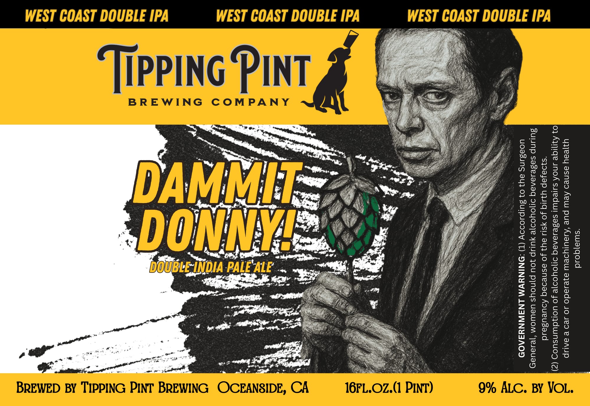 Dammit Donny! by Tipping Pint Brewing Company - beer label
