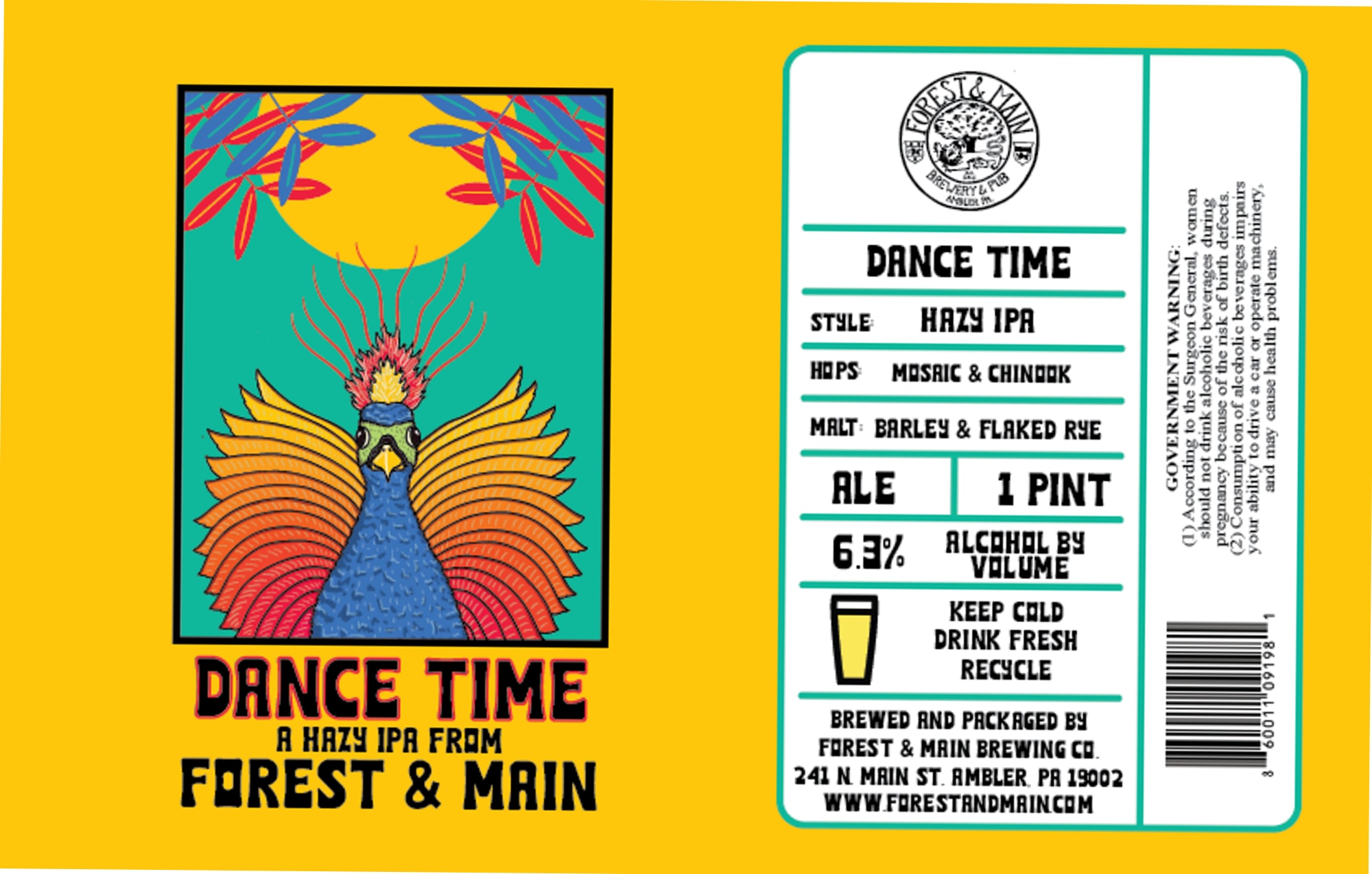 Dance Time by Forest & Main - beer label