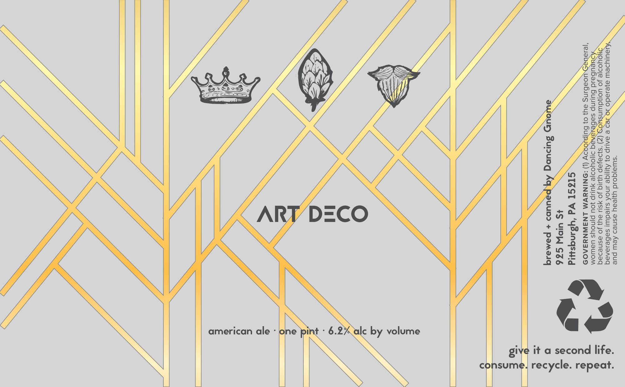 Art Deco by Dancing Gnome - beer label