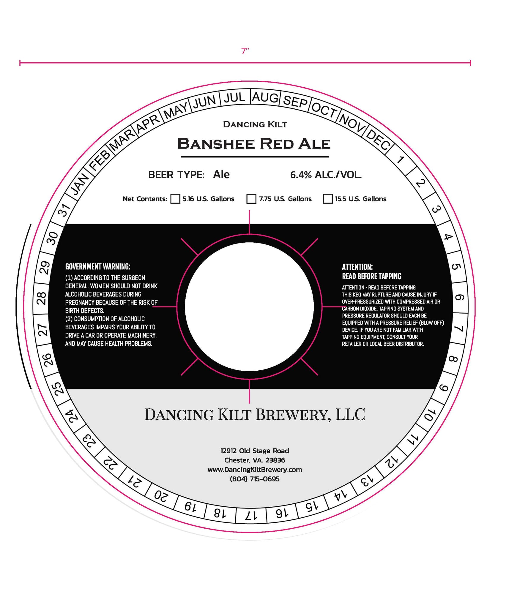 Banshee Red Ale by Dancing Kilt Brewery - beer label