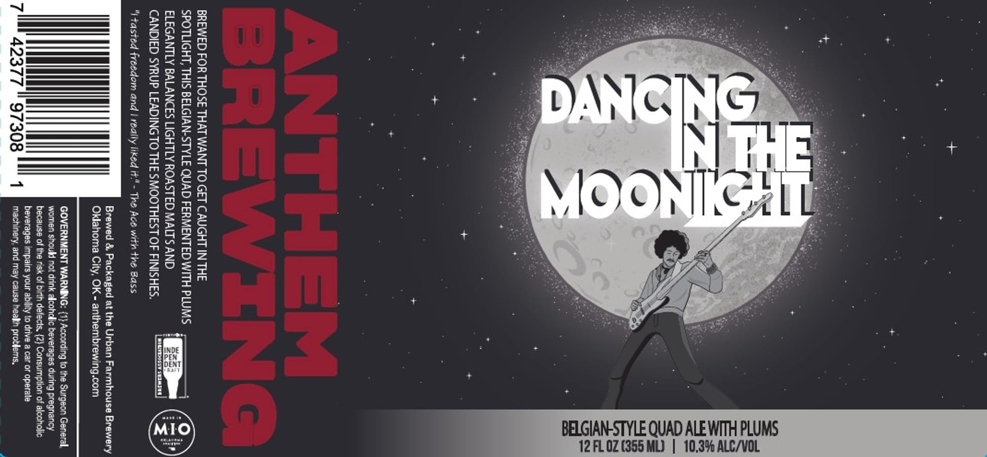 Dancing in the Moonlight by Anthem Brewing Company - beer label