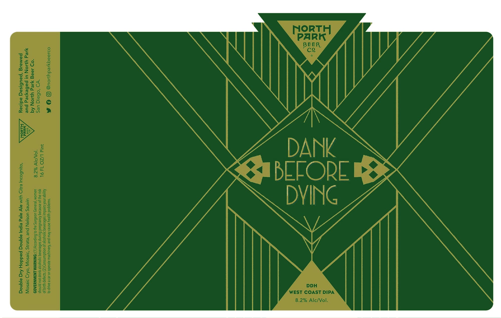 Dank Before Dying by North Park Beer Co. - beer label