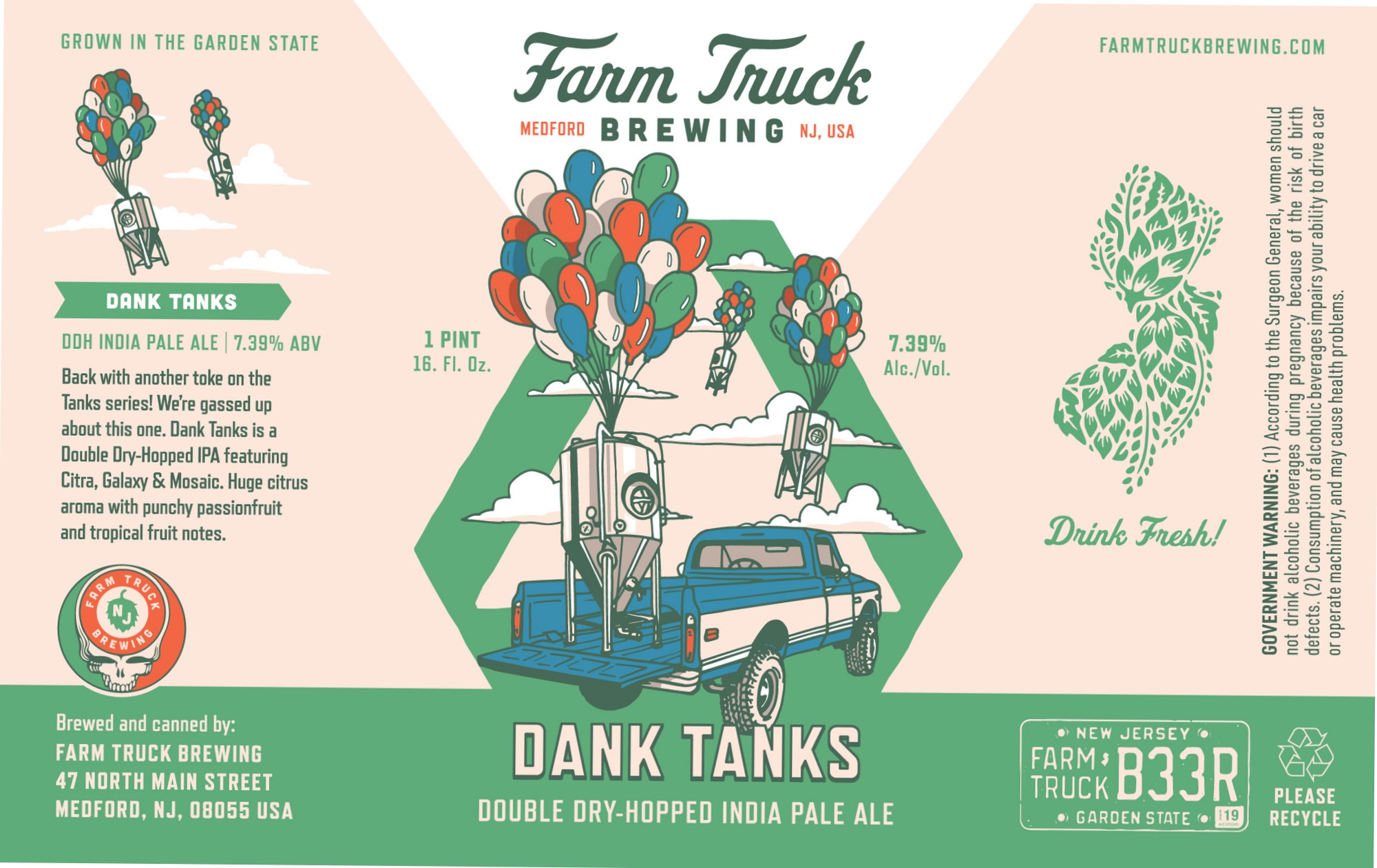 Dank Tanks by Farm Truck Brewing - beer label