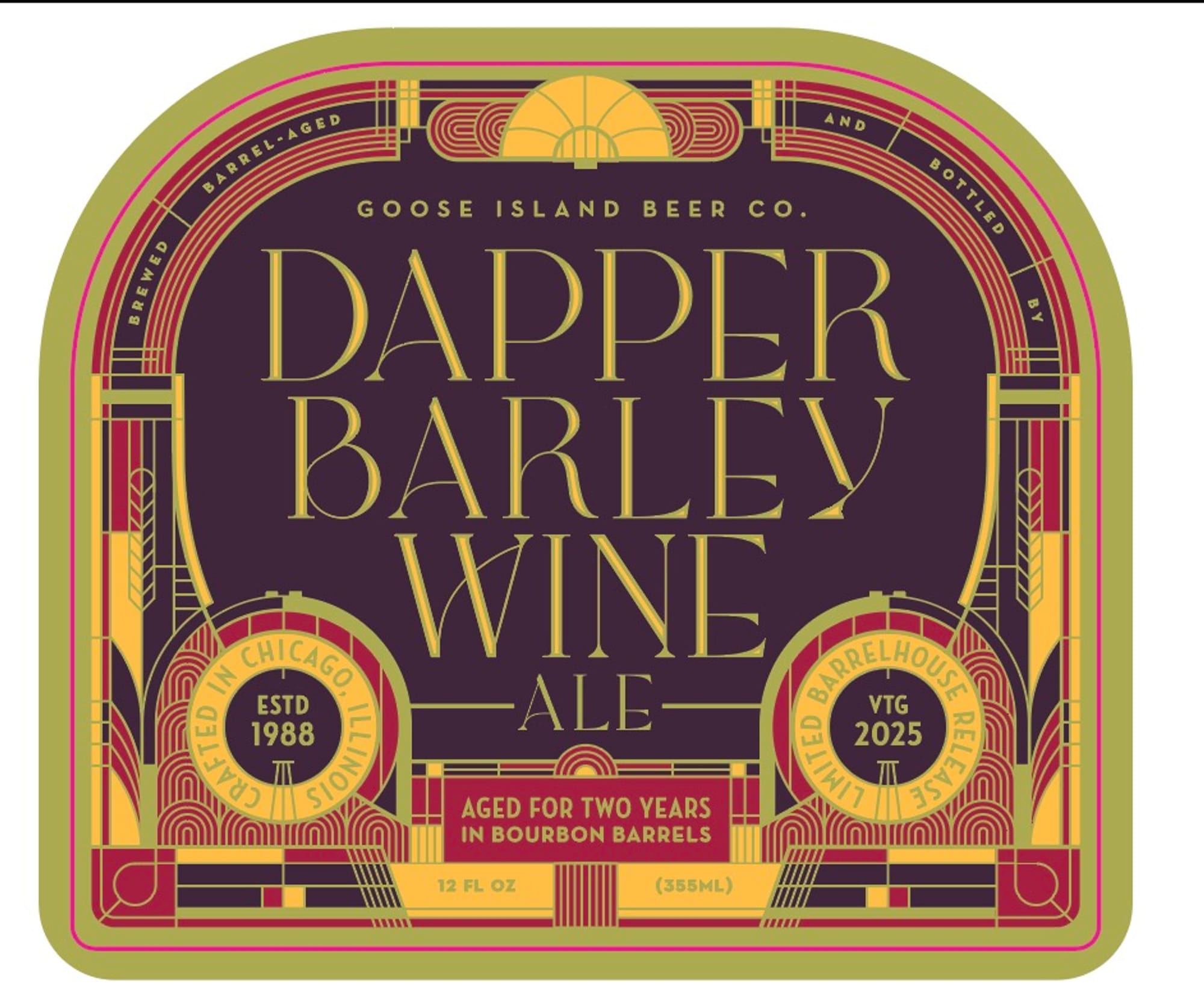 Dapper Barley Wine Ale by Goose Island Beer Co. - beer label