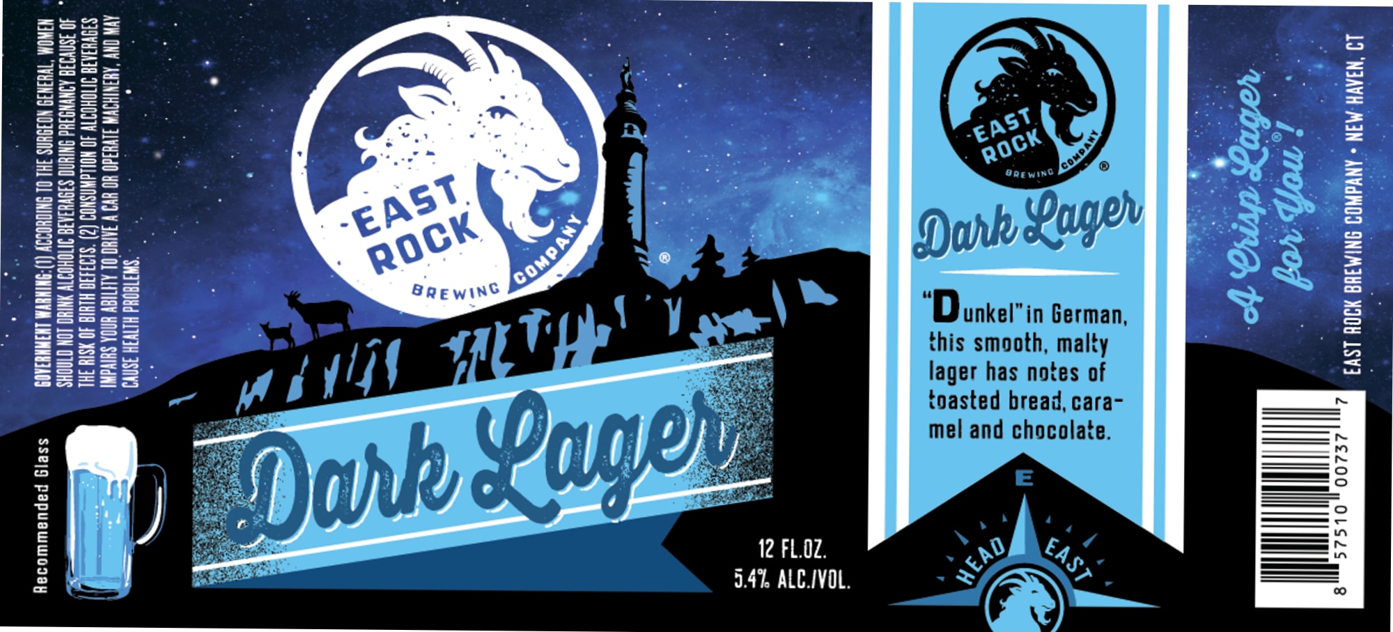 Dark Lager by East Rock Brewing Company - beer label