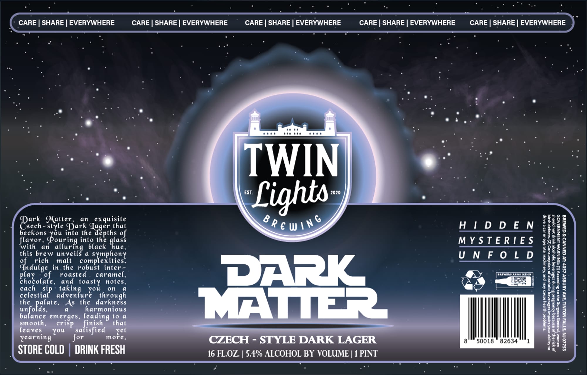 Dark Matter by Twin Lights Brewing - beer label