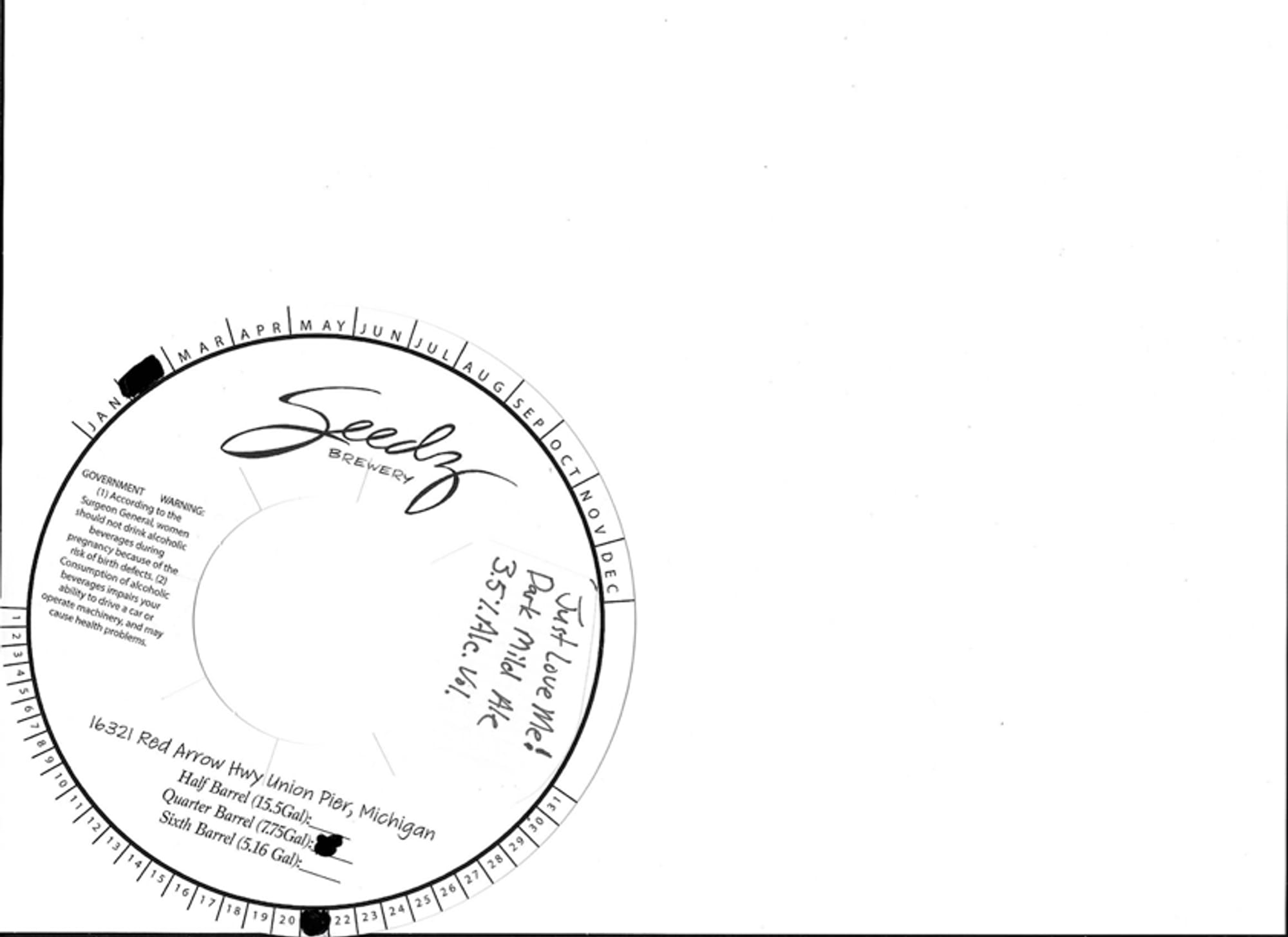 Dark Mild Ale by Seedz Brewery - beer label