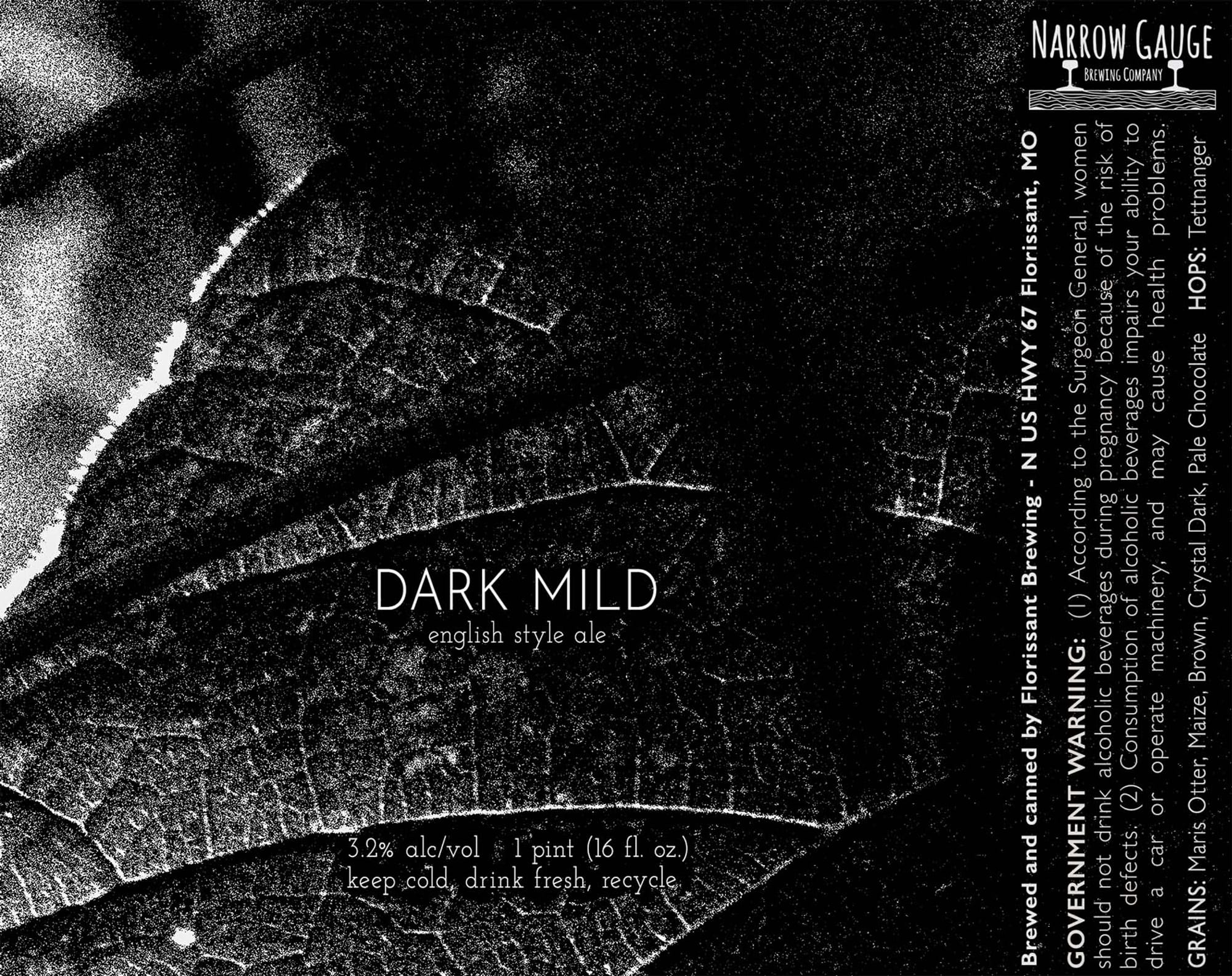 Dark Mild by Narrow Gauge Brewing Company - beer label