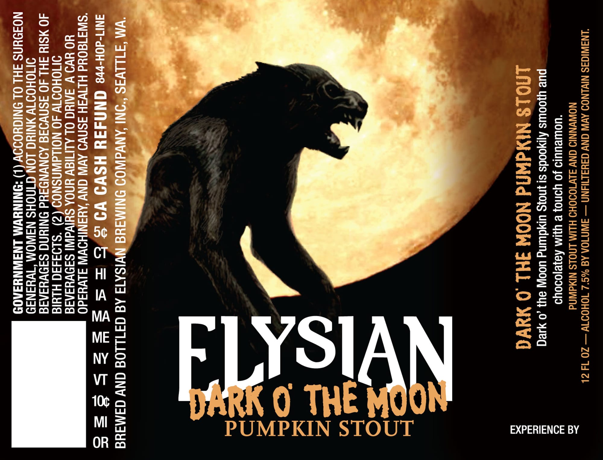 Dark O’ the Moon by Elysian Brewing - beer label
