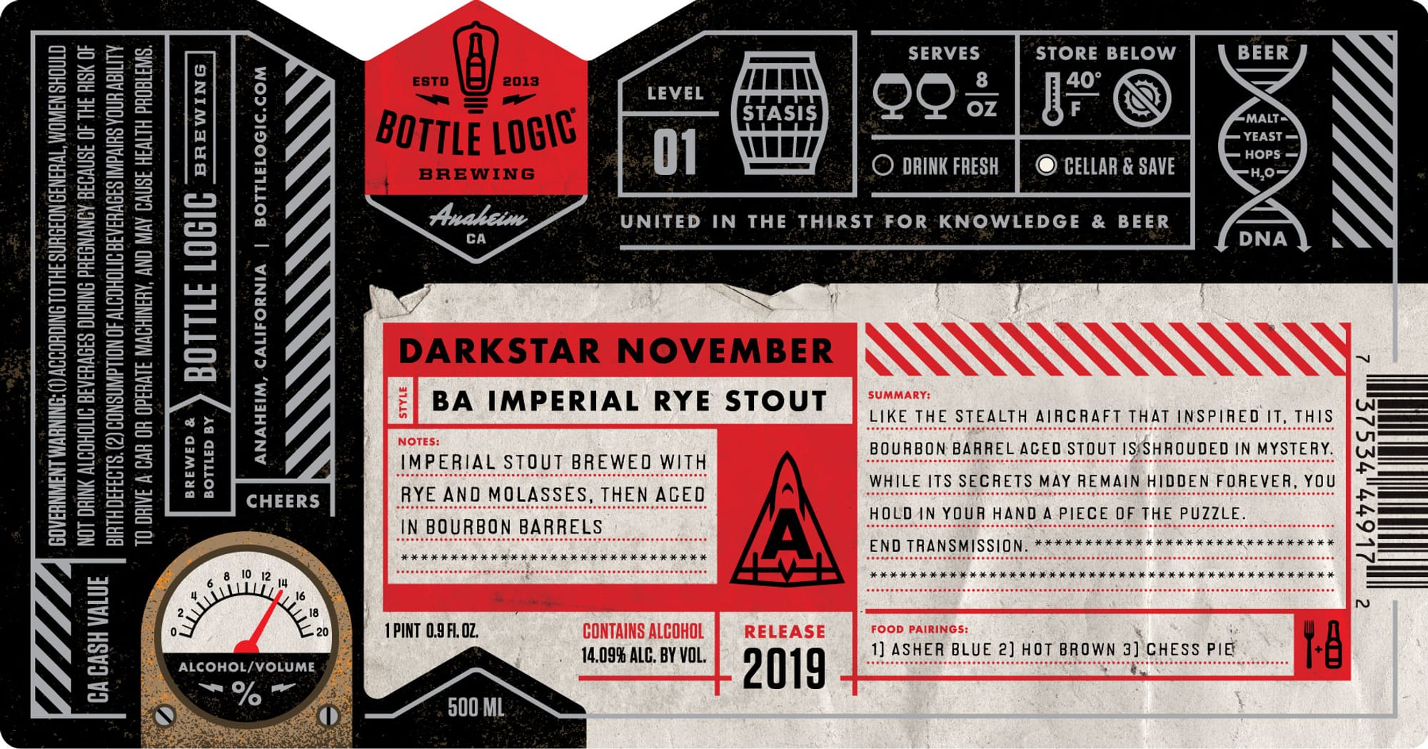 Darkstar November by Bottle Logic Brewing - beer label