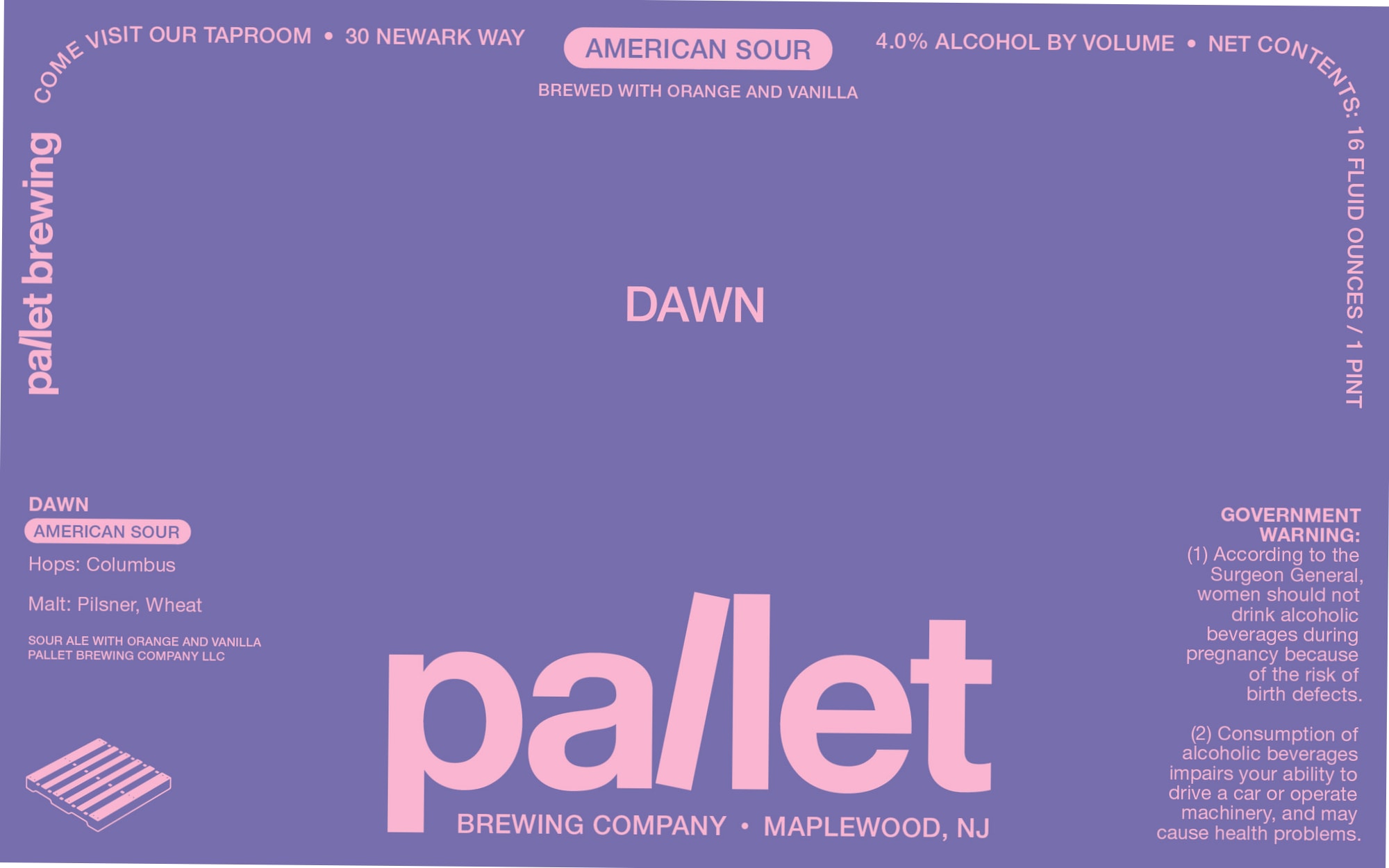 Dawn by Pallet Brewing Company - beer label