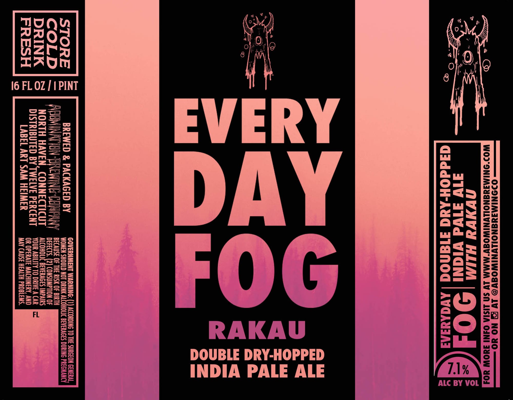 Every Day Fog by Abomination Brewing Company - beer label