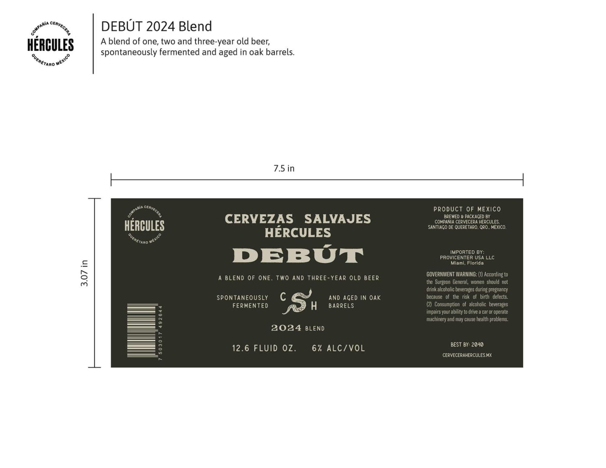 Début 2024 Blend by Cervecería Hércules - beer label