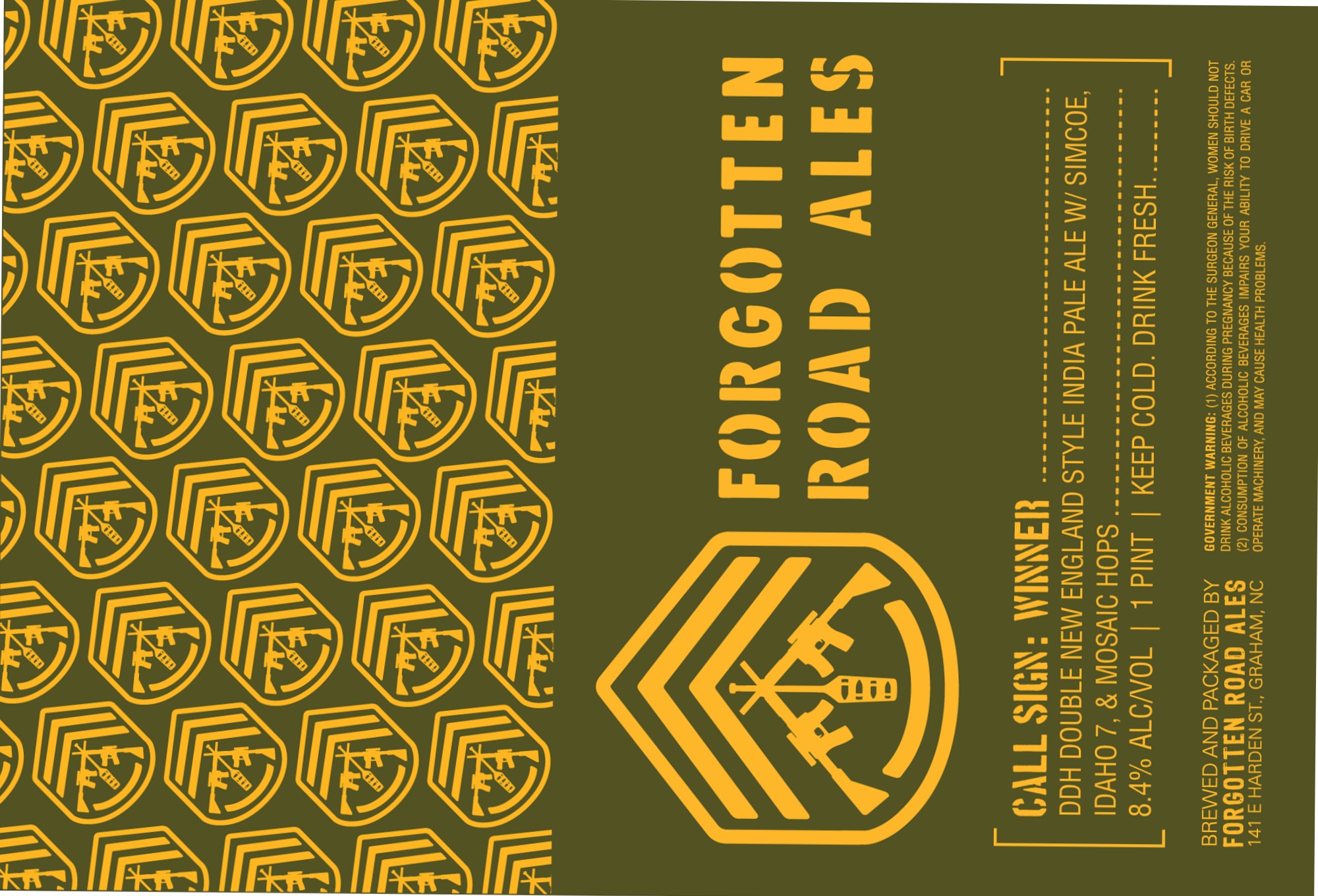 DDH Double New England IPA by Forgotten Road Ales - beer label