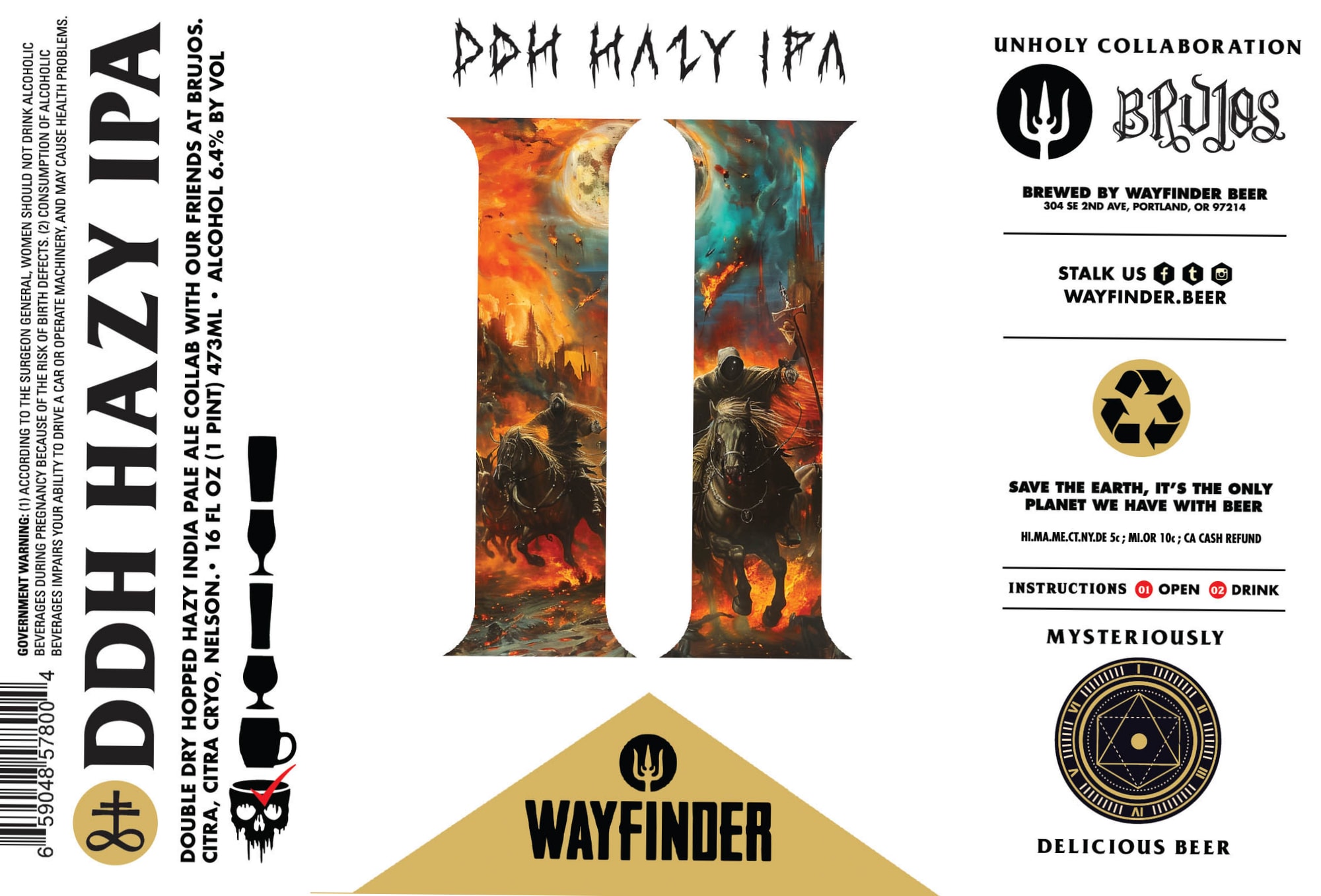 DDH Hazy IPA by Wayfinder - beer label