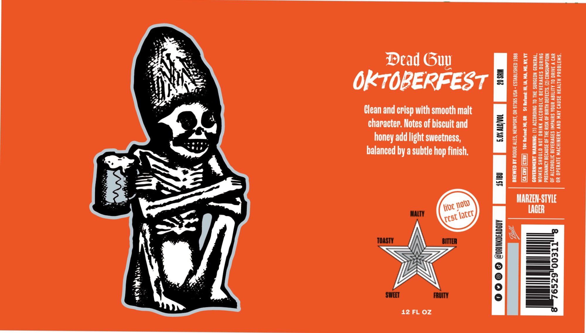 Dead Guy Oktoberfest by Rogue Ales & Spirits - beer label