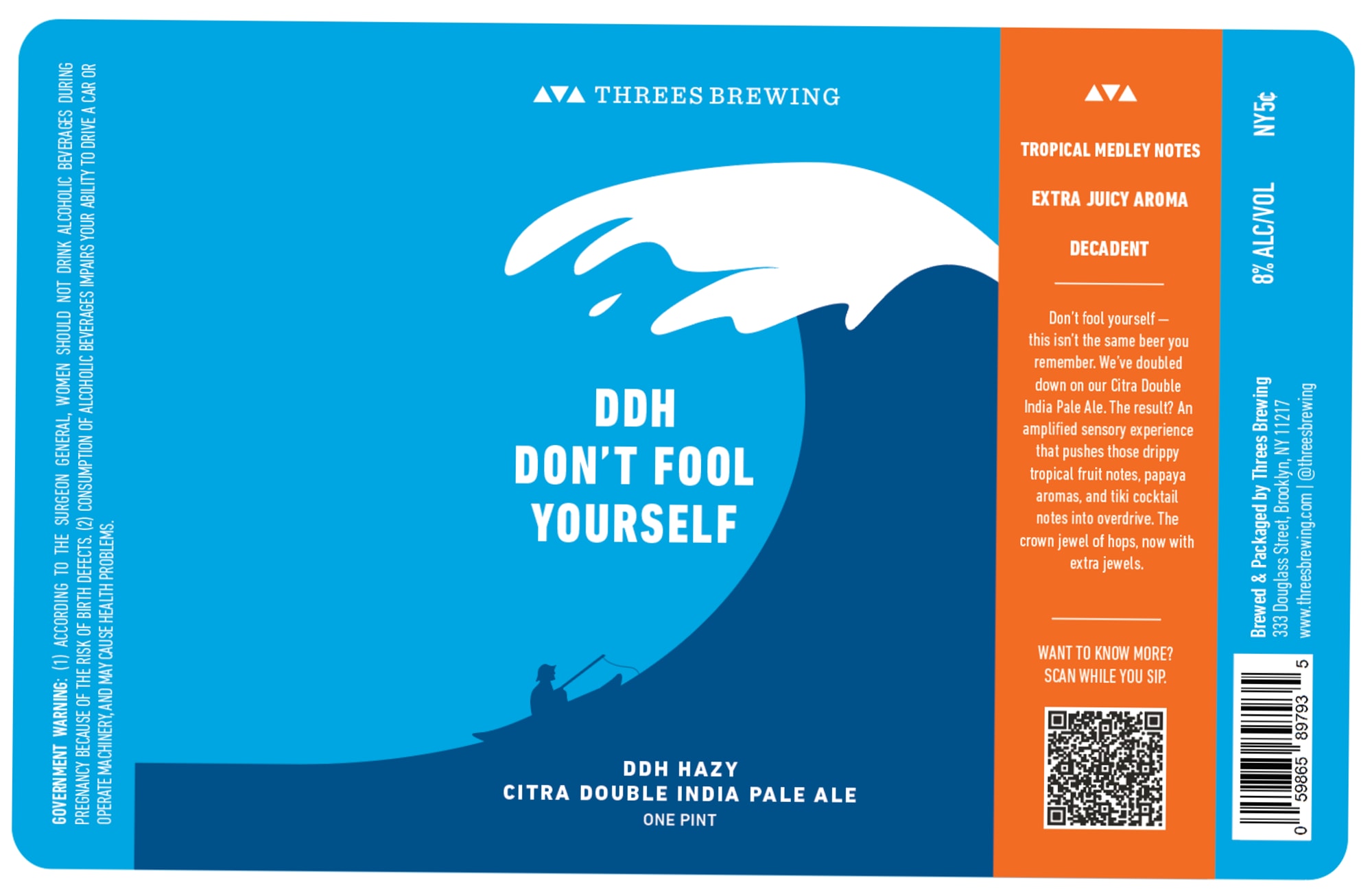 Decadent by Three Brewing - beer label