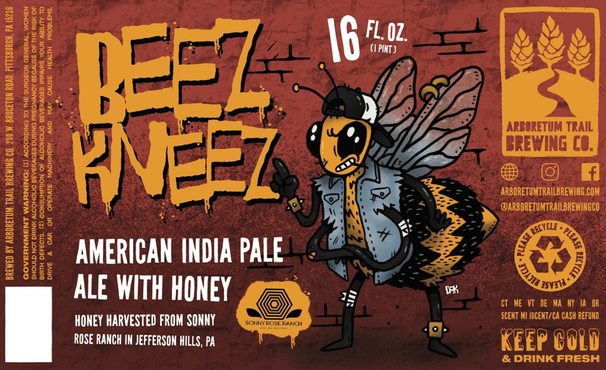 Deez Kneez by Arboretum Trail Brewing Co. - beer label