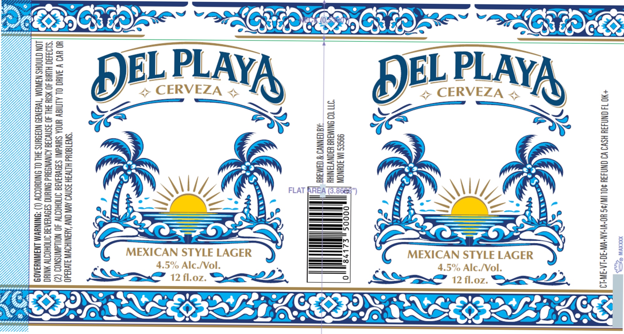 Del Playa by Rhinelander Brewing Co. - beer label